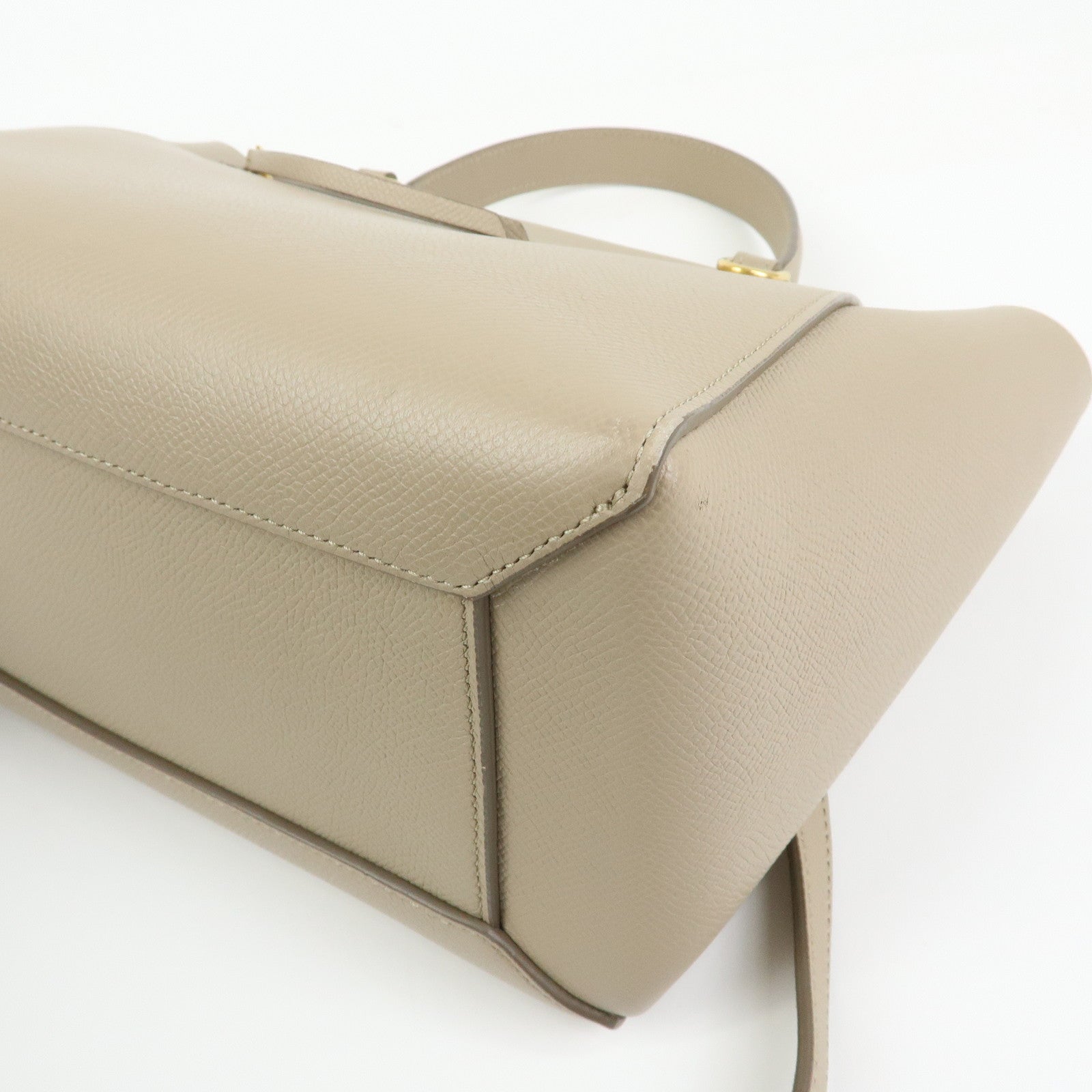 CELINE Belt Bag Leather 2Way Bag Hand Bag Shoulder Bag Beige