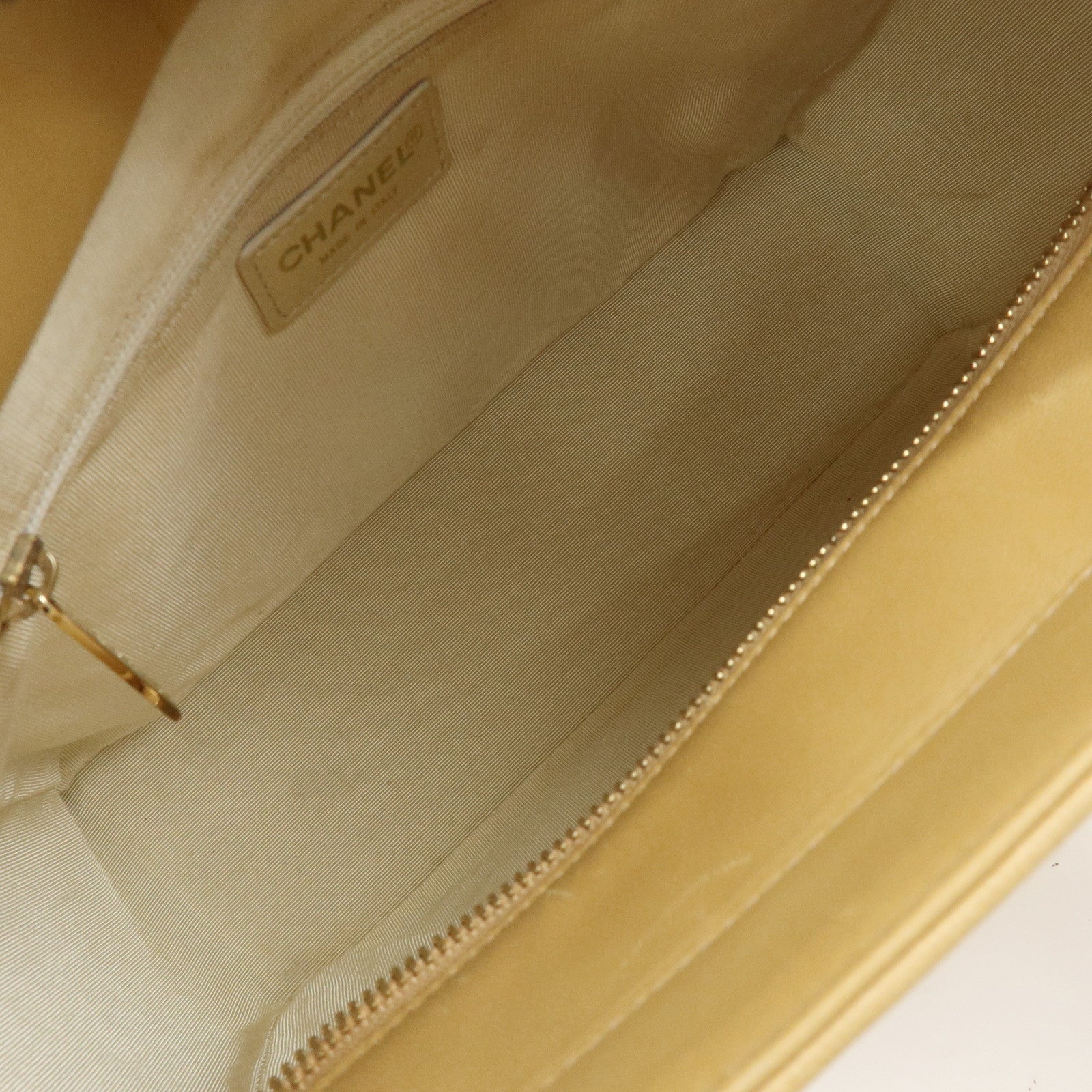 CHANEL Chocolate Bar Lamb Skin Tote Bag Hand Bag Beige A17809