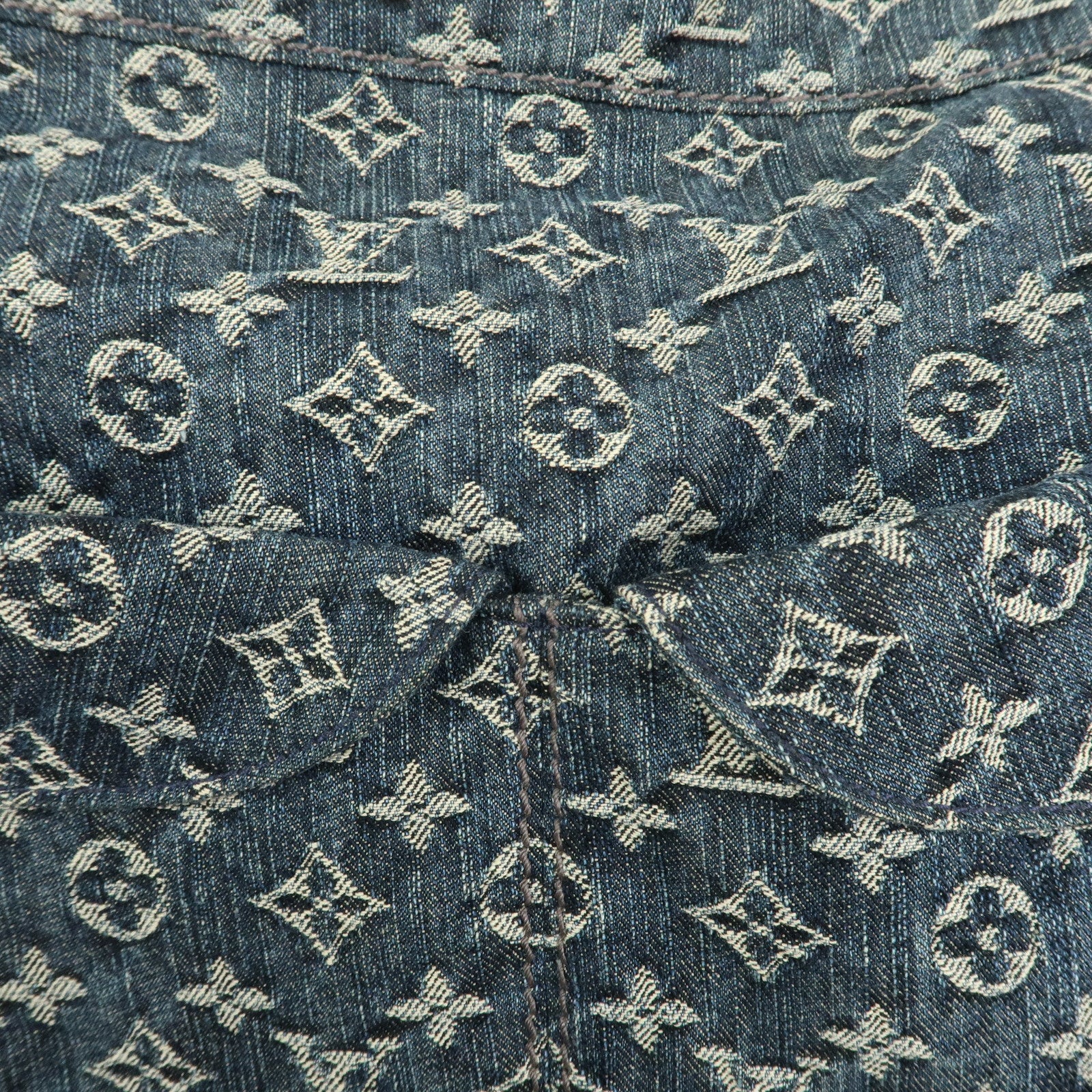 Louis Vuitton Monogram Denim Daily GM Shoulder Bag Gris Bleu M40493