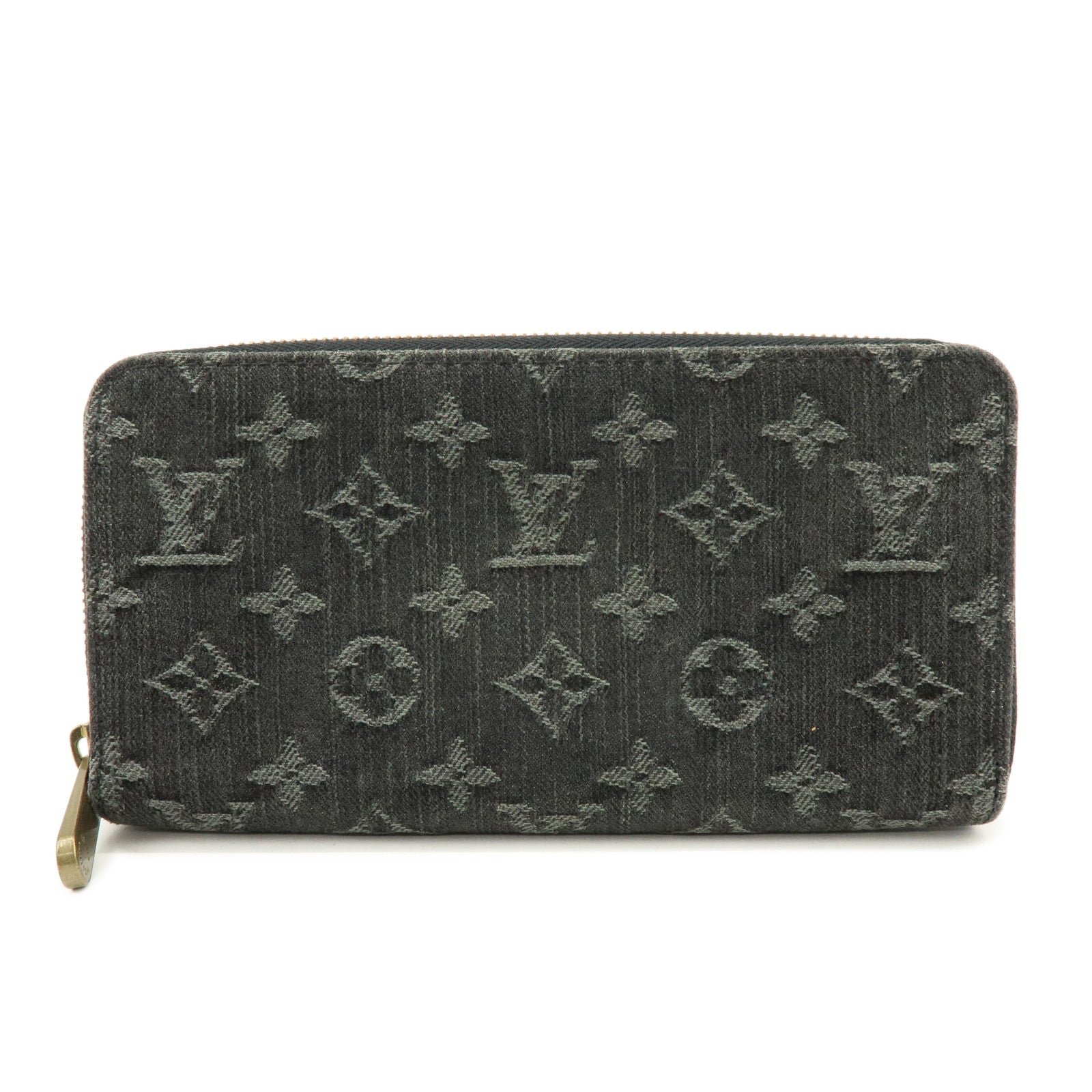 Louis Vuitton Monogram Denim Zippy Long Wallet Noir Black M95614