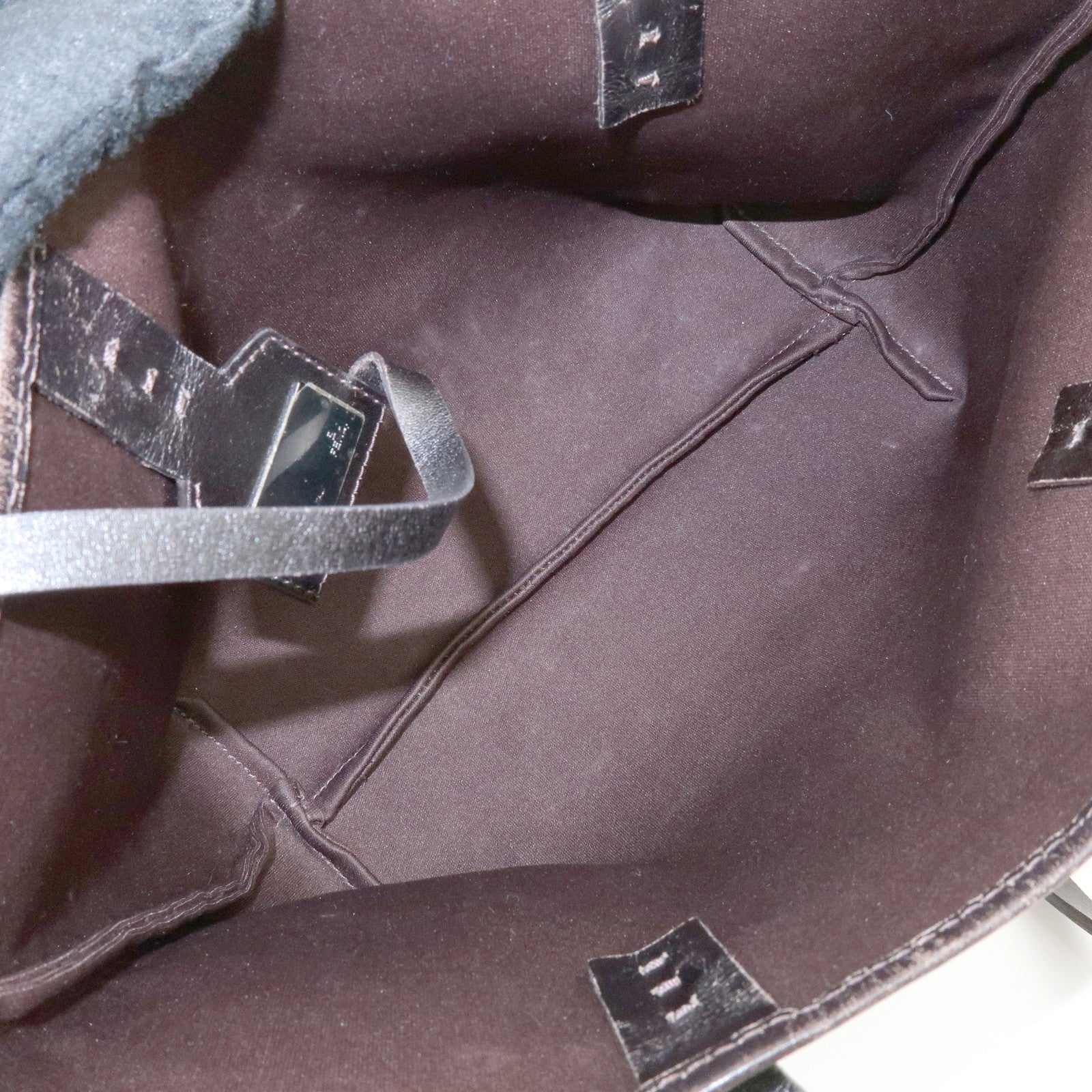 FENDI Zucchino Canvas Leather Mini Tote Bag Hand Bag Brown
