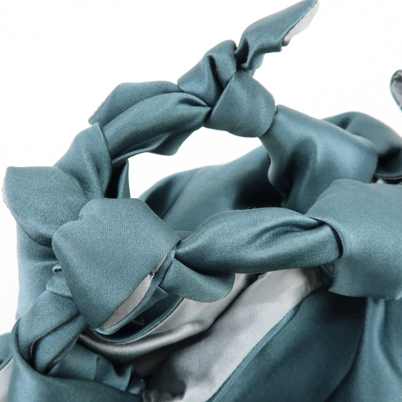 THE ROW Ascot Silk100% Hand Bag Emerald Green