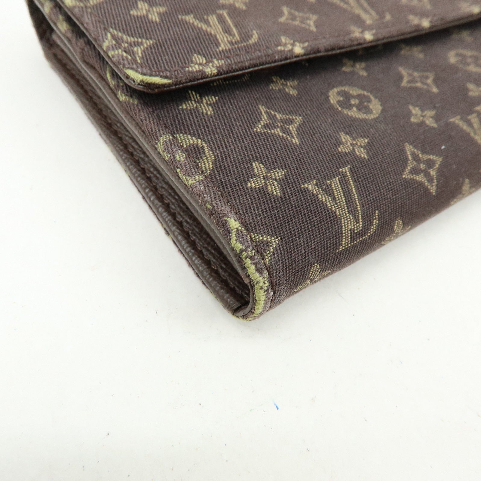Louis Vuitton Monogram Mini Lin Canvas Long Wallet Brown M95234
