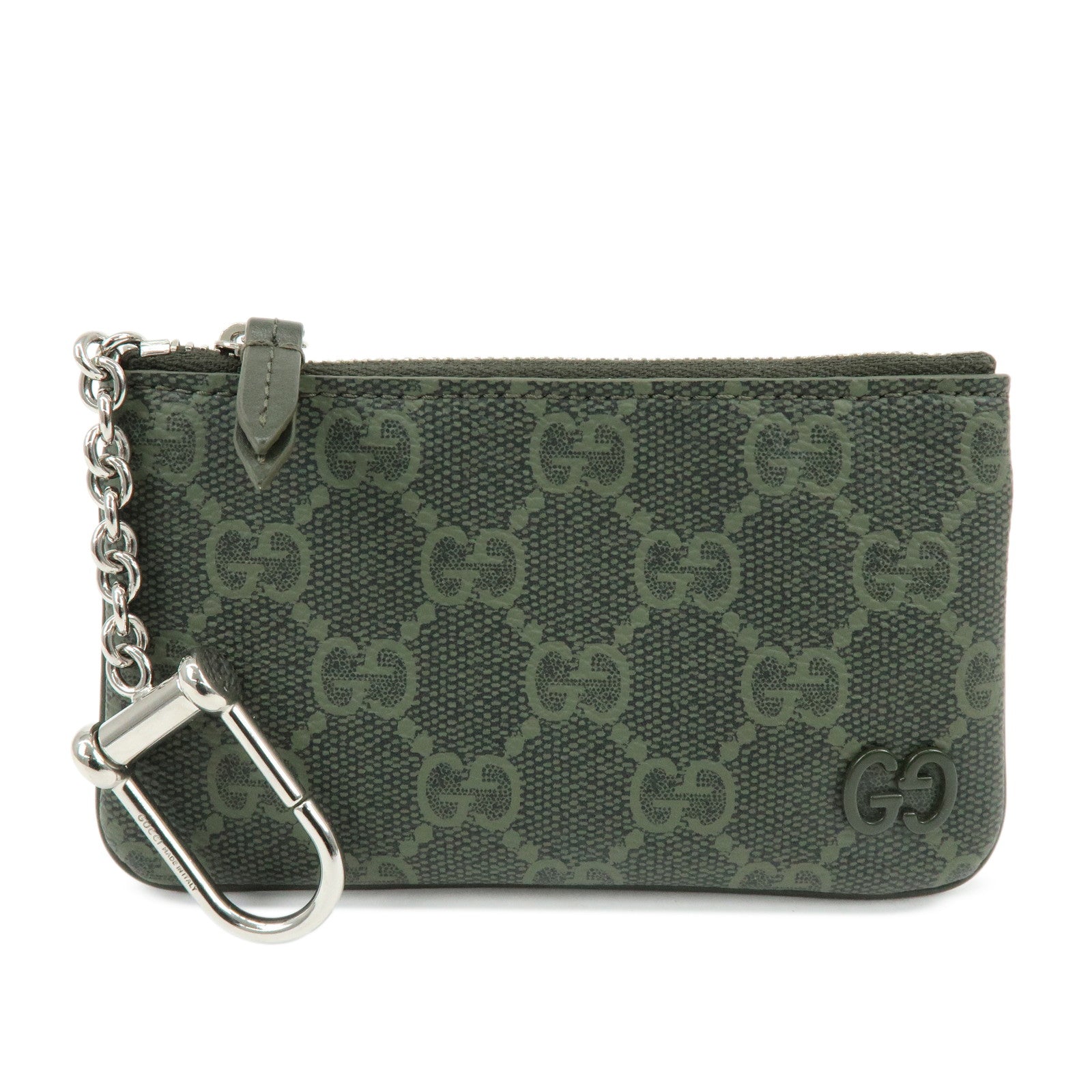 GUCCI Trim GG Supreme PVC Coin Case Card Case Khaki