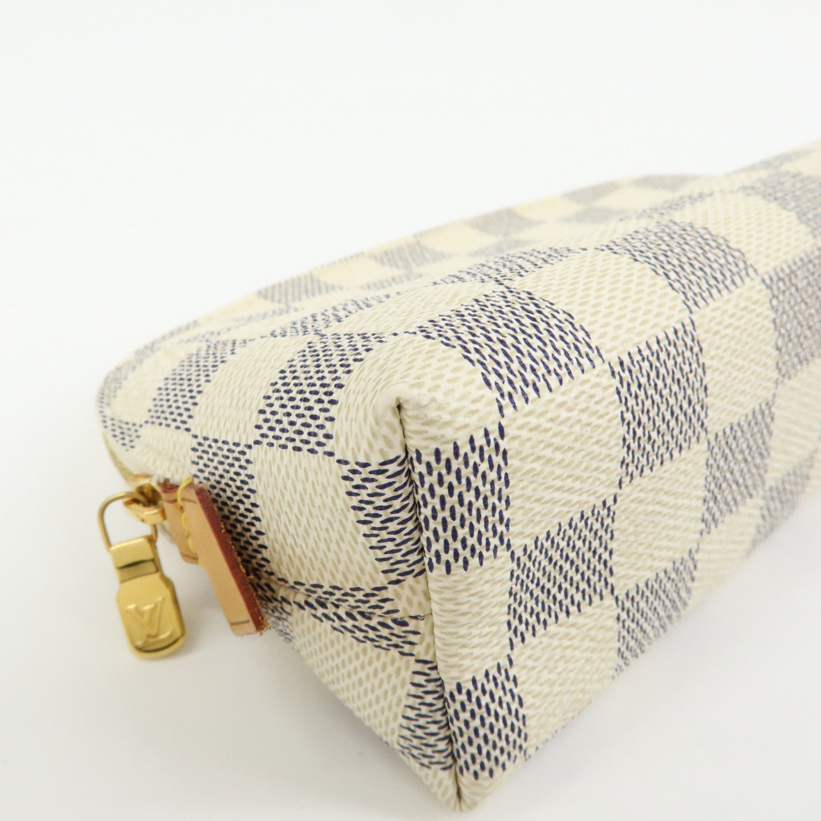 Louis Vuitton Damier Azur Canvas Pochette Cosmetic PM Pouch N60024