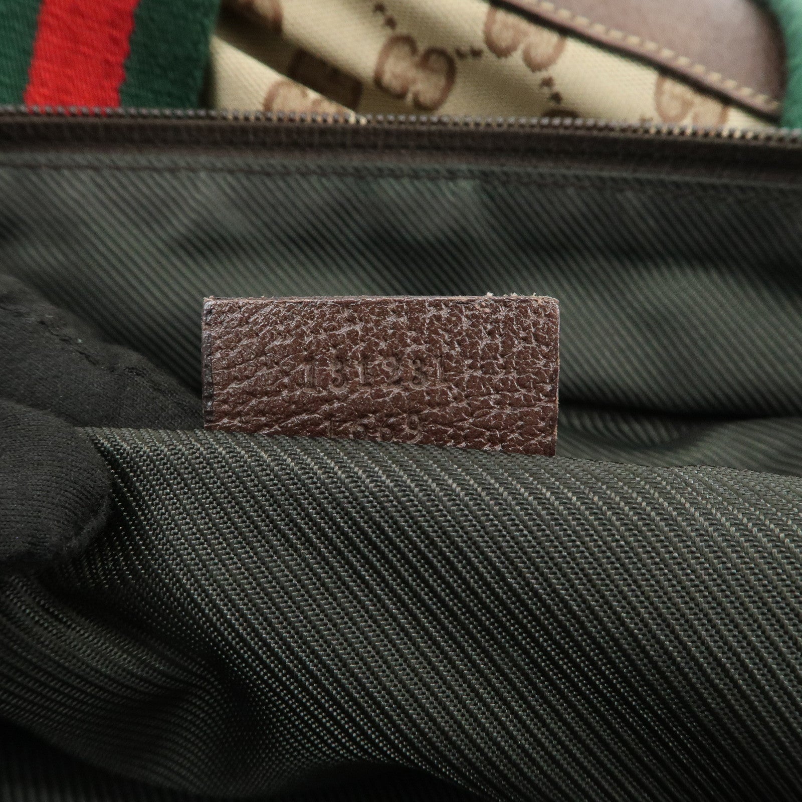 GUCCI Sherry GG Canvas Leather Tote Bag Shoulder Bag Brown 131231