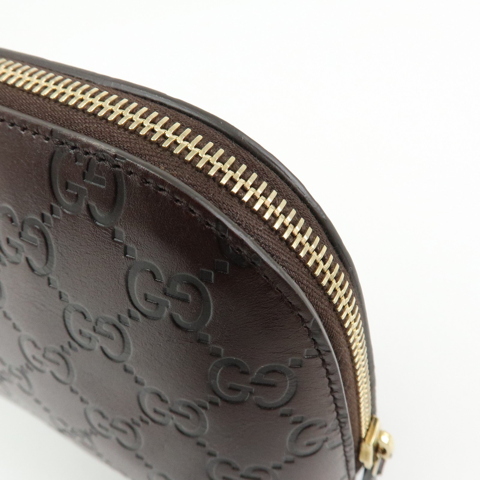 GUCCI Guccissima Leather Cosmetic Pouch Brown 141810