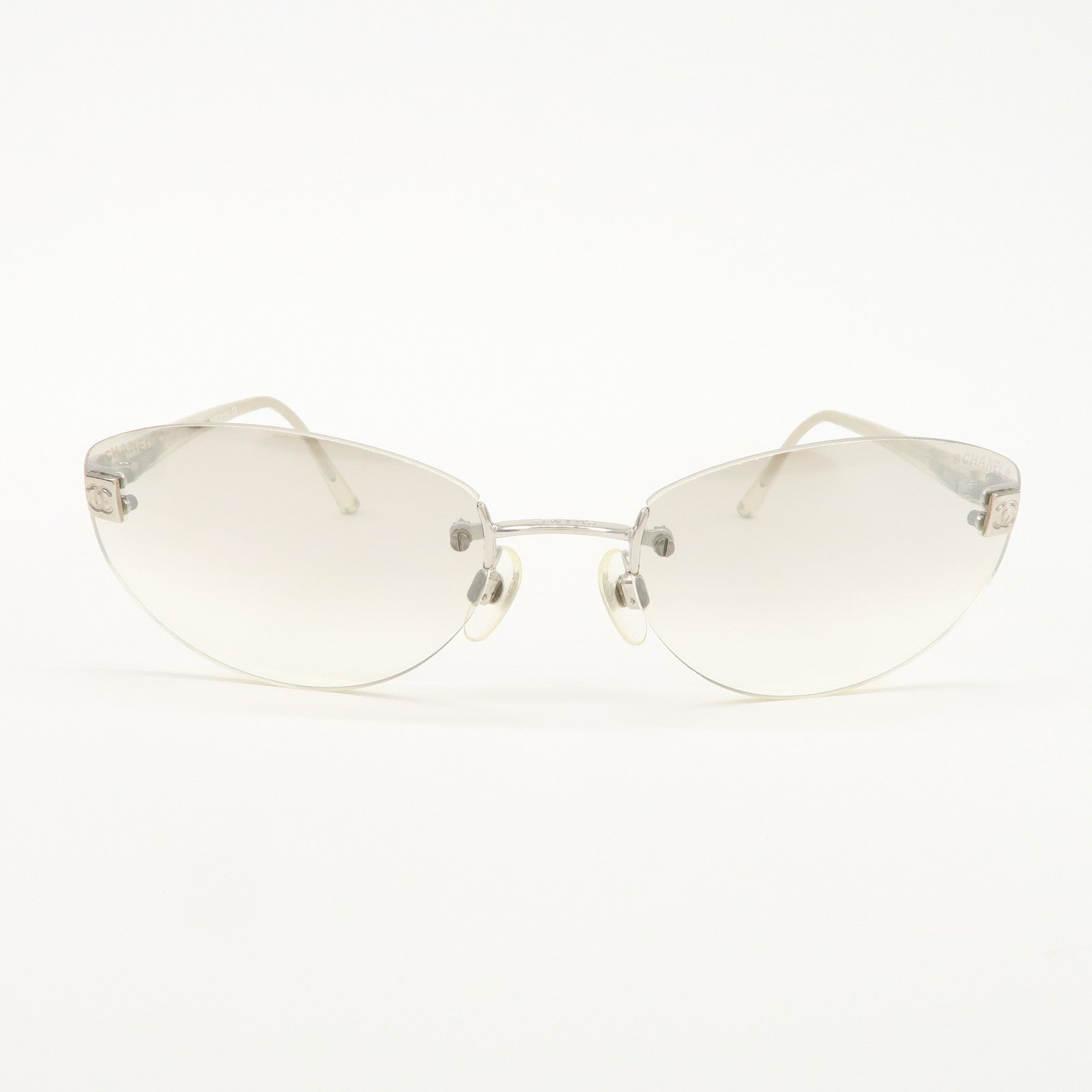 CHANEL COCO Mark Plastic Clear Sunglasses 4069 c.124 124/61 58□18 130 Used