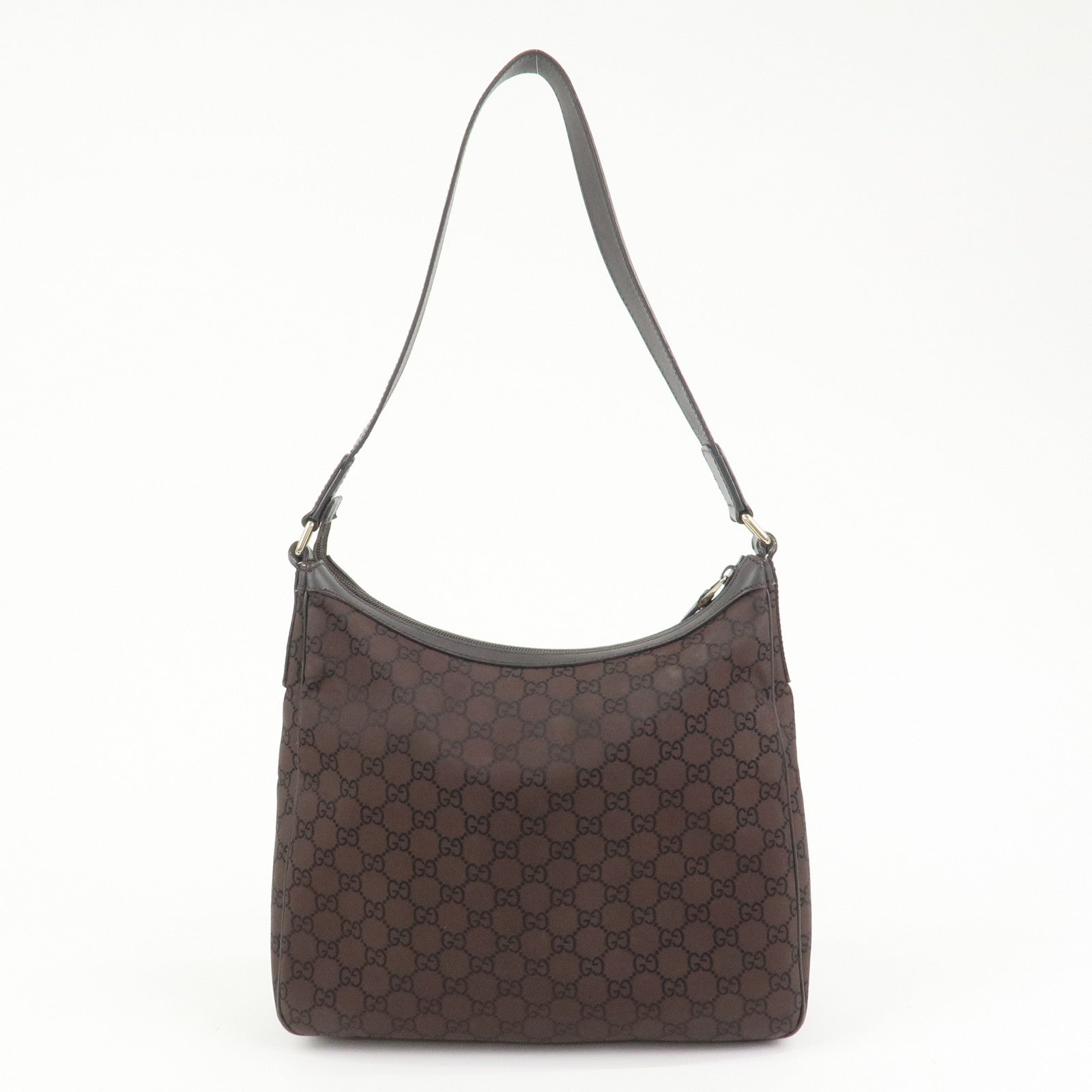 GUCCI GG Monogram Nylon Shoulder Bag Hand Bag Brown 264219