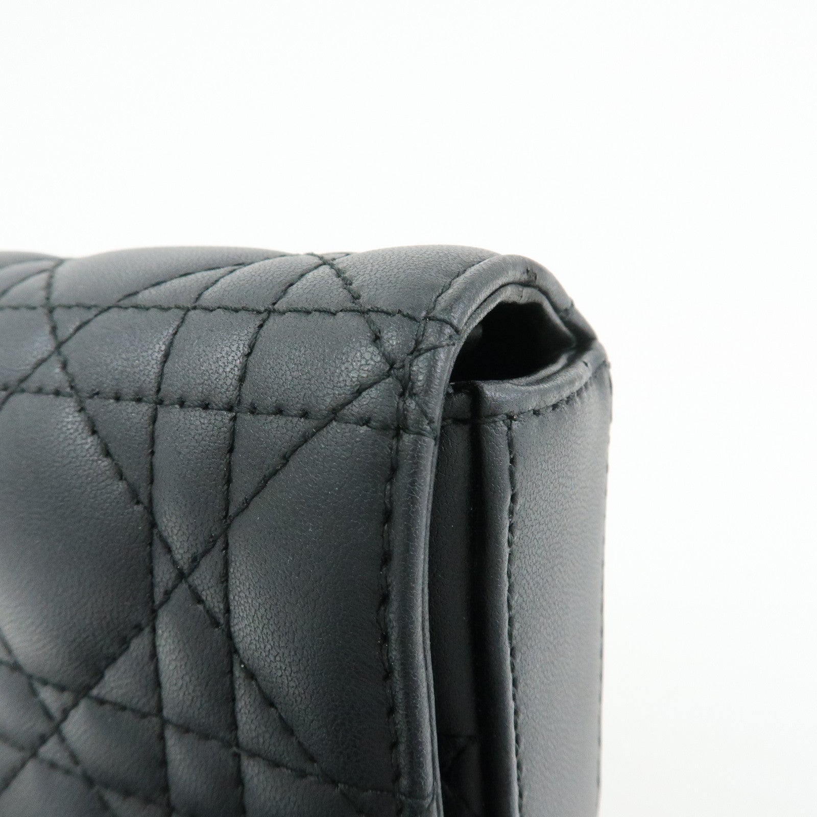 Christian Dior Canage My Dior Lamb Skin Dior Talk Phone Bag Black