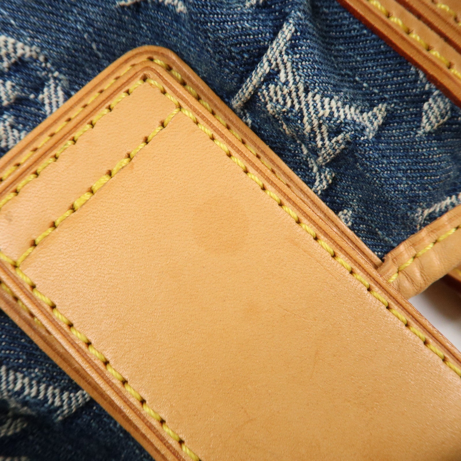 Louis Vuitton Monogram Denim Pleaty Hand Bag Blue M95020