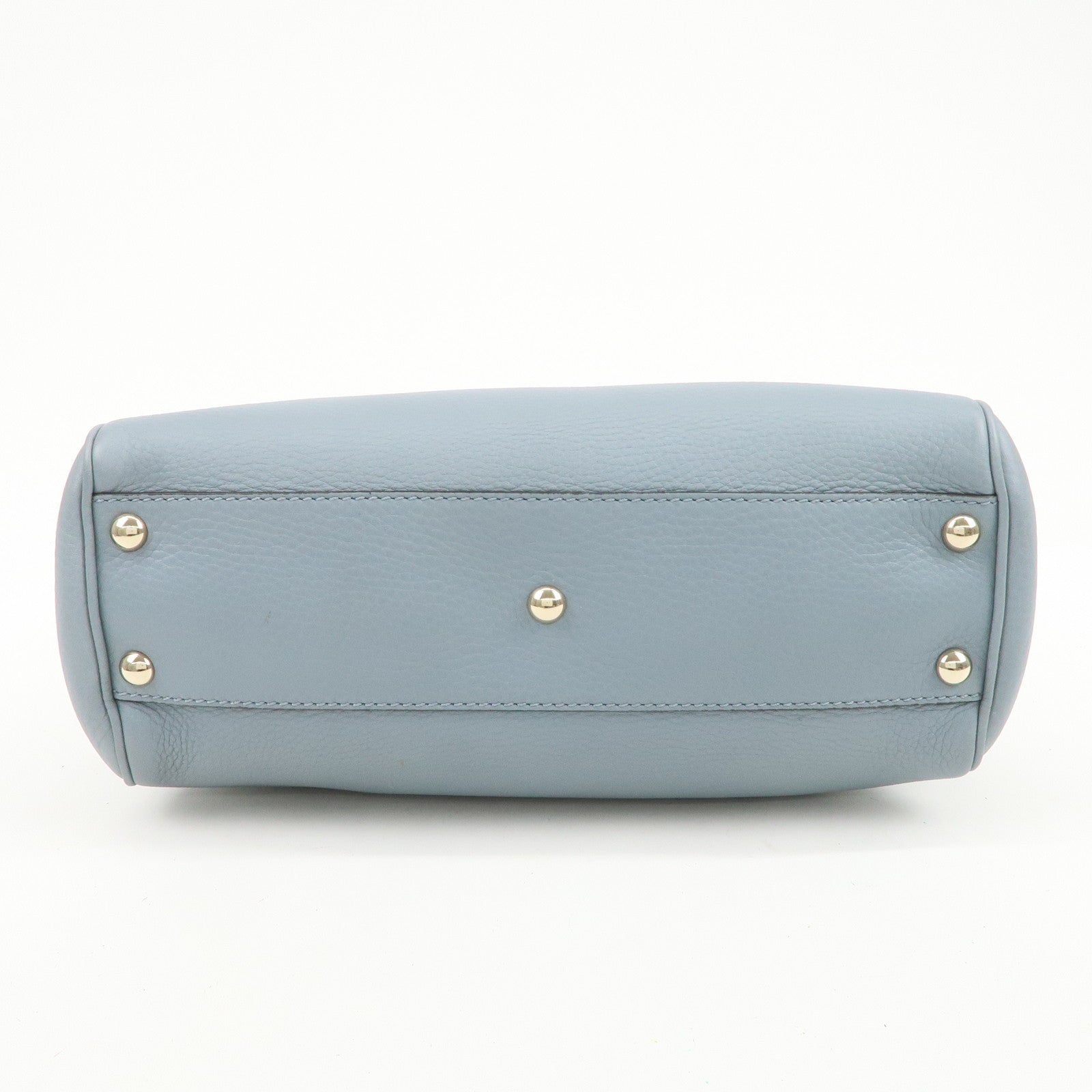 GUCCI Bamboo Leather 2Way Bag Hand Shoulder Bag Light Blue 336032