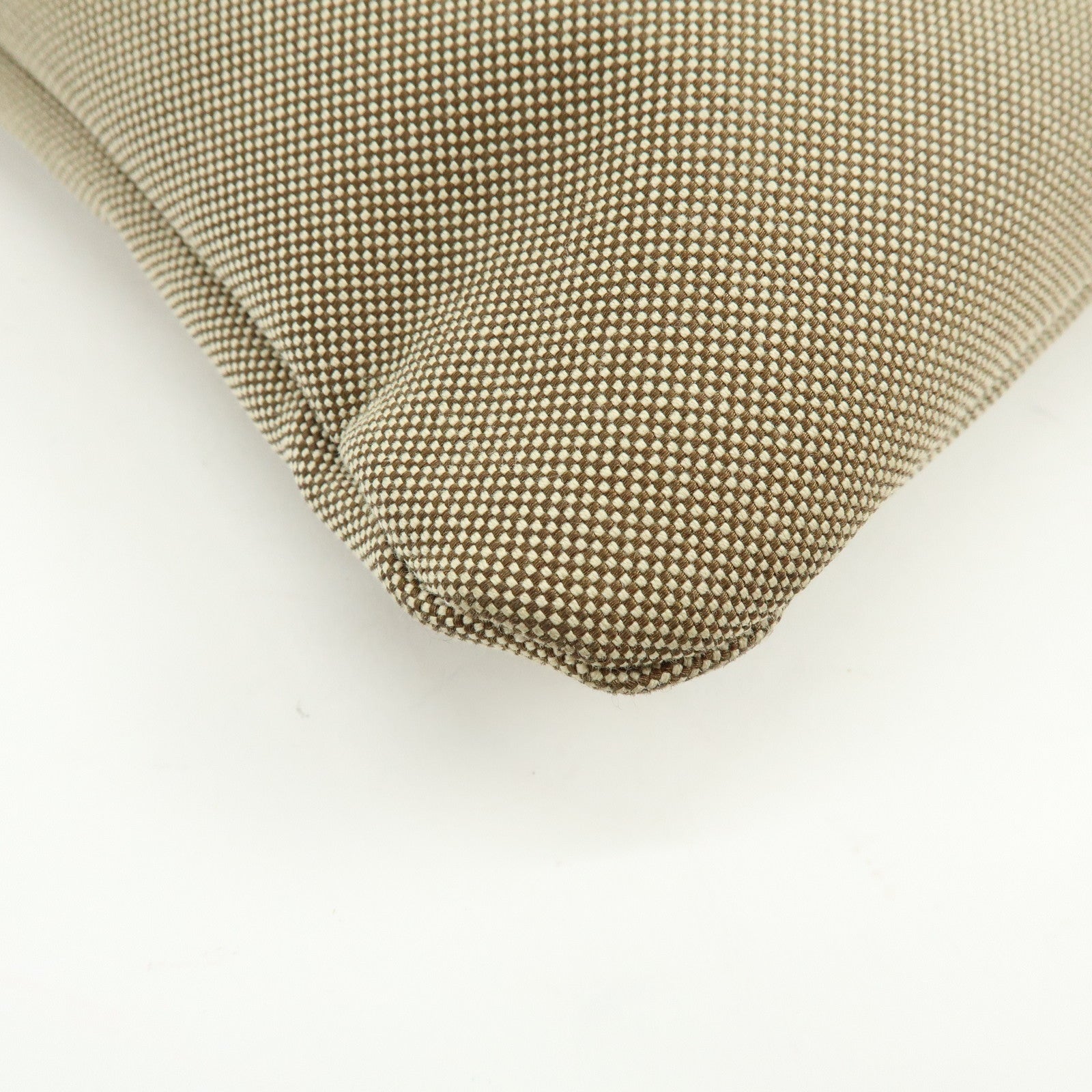 PRADA Logo Jacquard Leather Shoulder Bag Crossbody Bag Beige