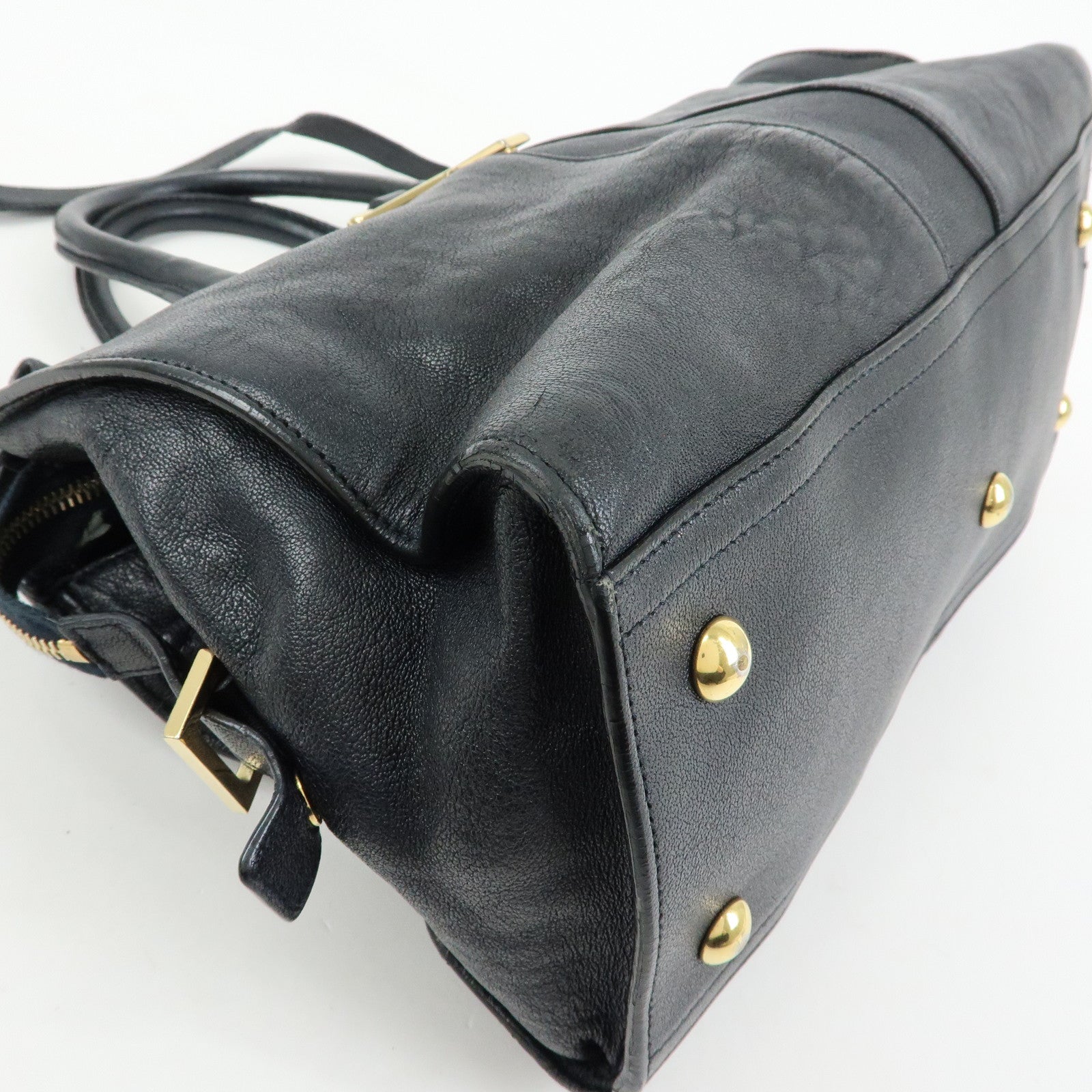 SAINT LAURENT PARIS Cabas Chyc Mini Y Line Leather 2WAY Bag 370699