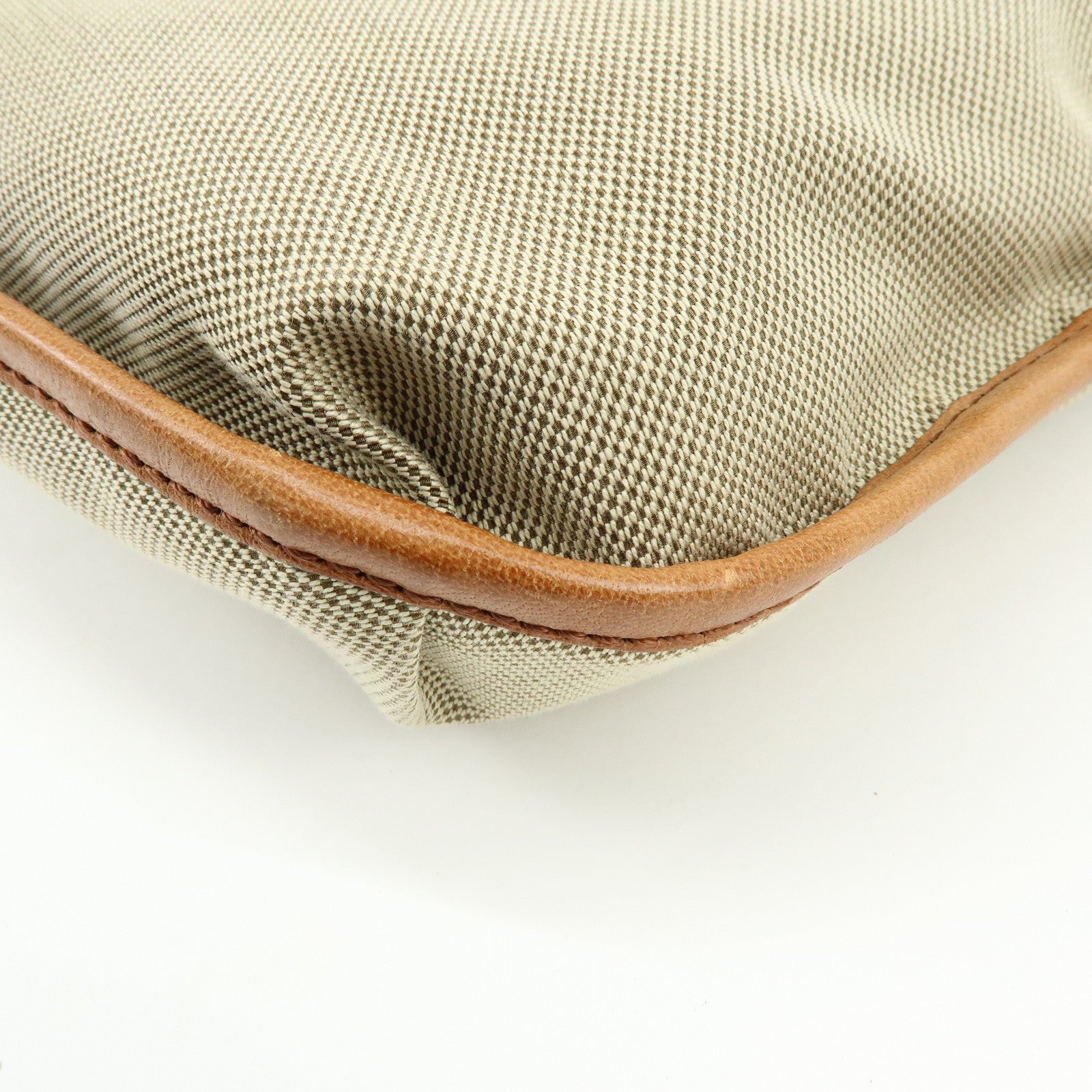 Chloe Harley Canvas Leather Shoulder Crossbody Bag Natural Brown