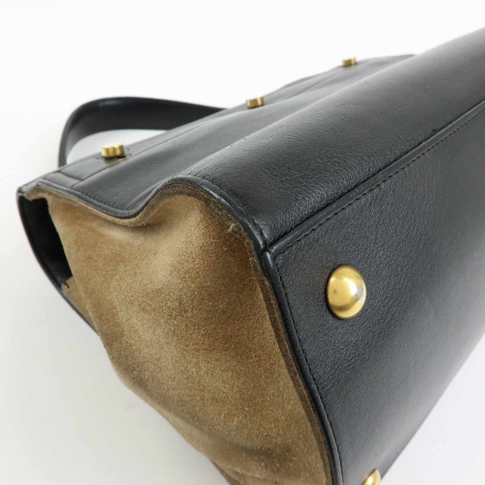 SAINT LAURENT PARIS Muse Two Canvas Leather 2Way Bag Black 313499