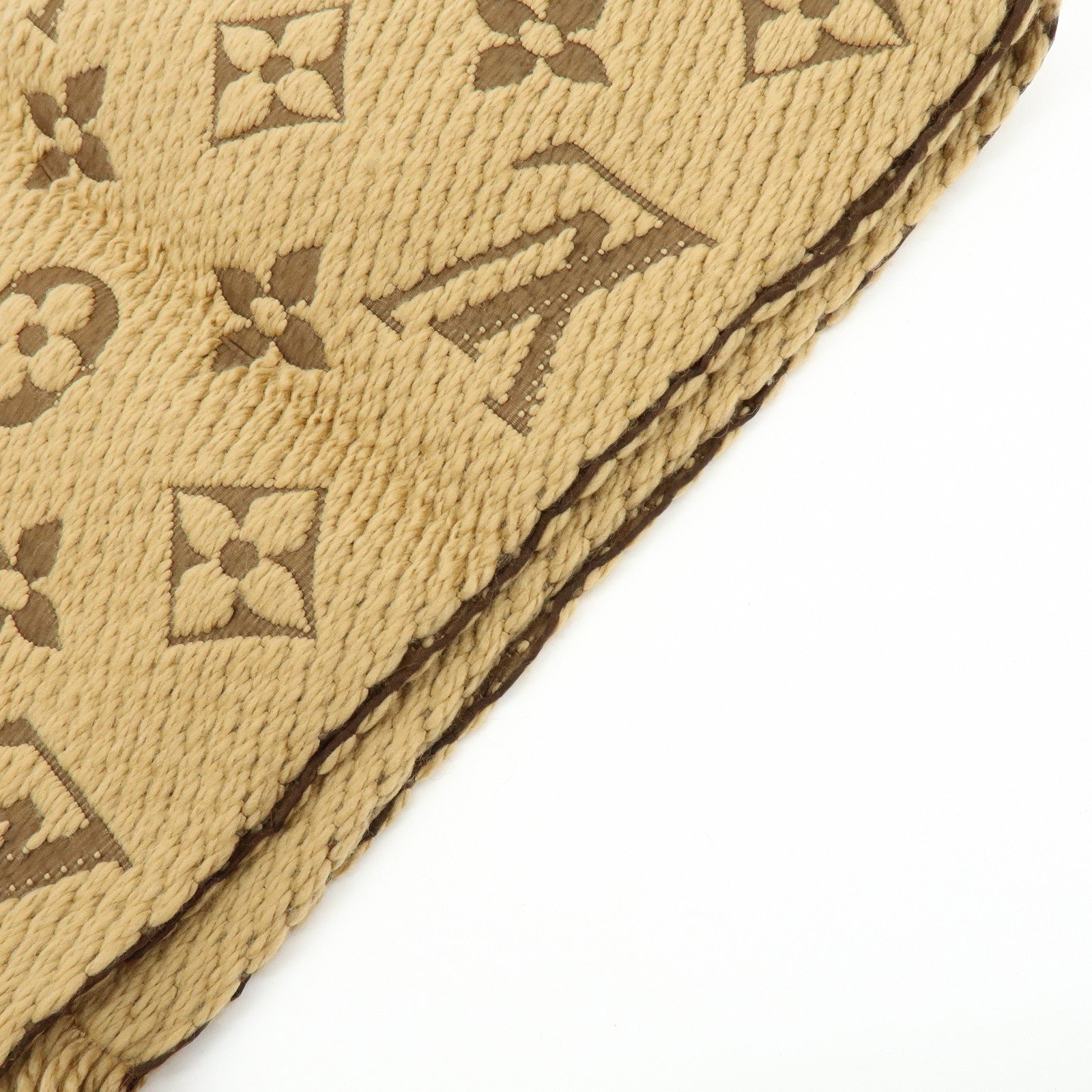 Louis Vuitton Echarpe Logomania Wool Silk Scarf Brown 413287