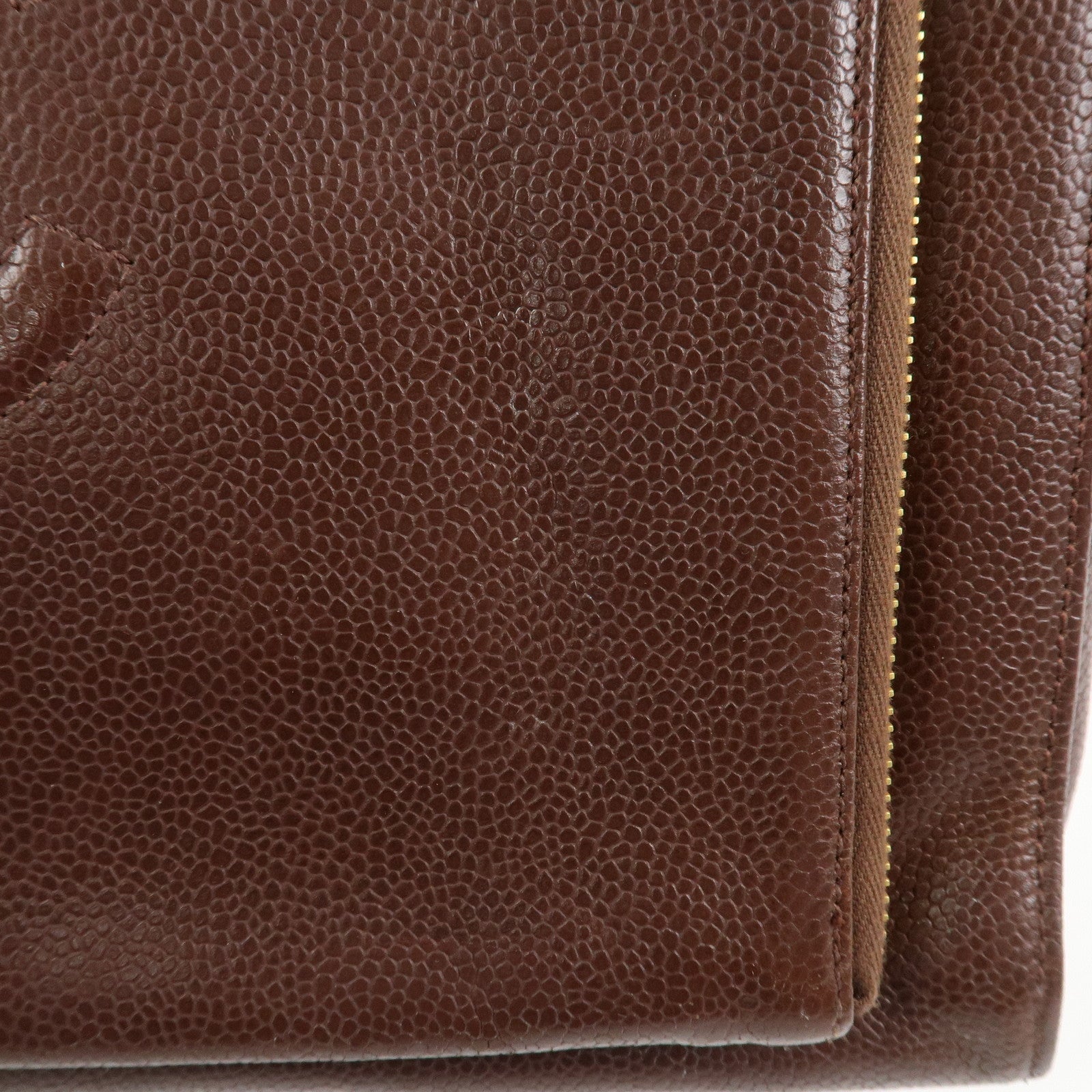 CHANEL COCO Mark Caviarskin Tote Bag Shoulder Bag Brown