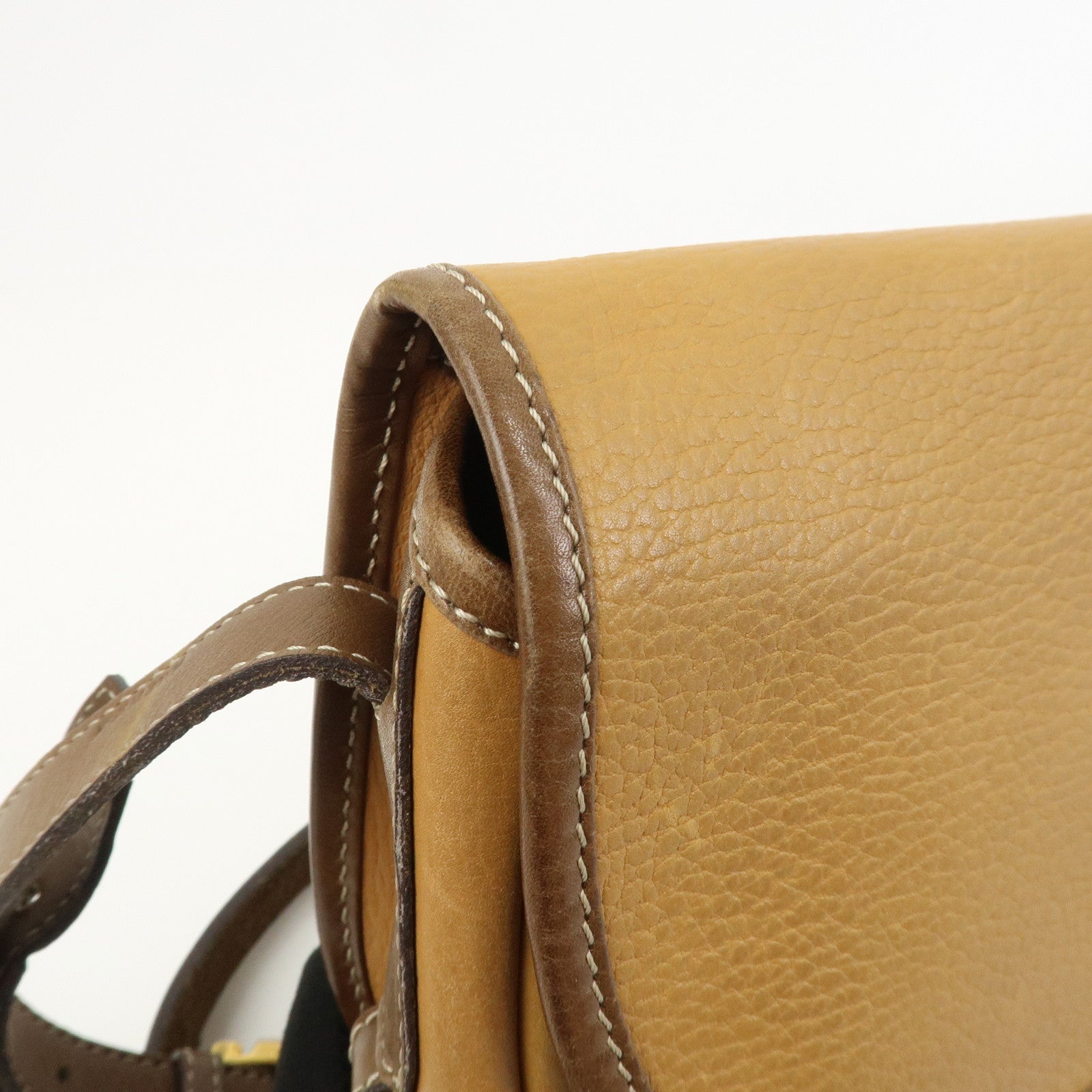 LOEWE Anagram Logo Leather Shoulder Bag Crossbody Bag Brown