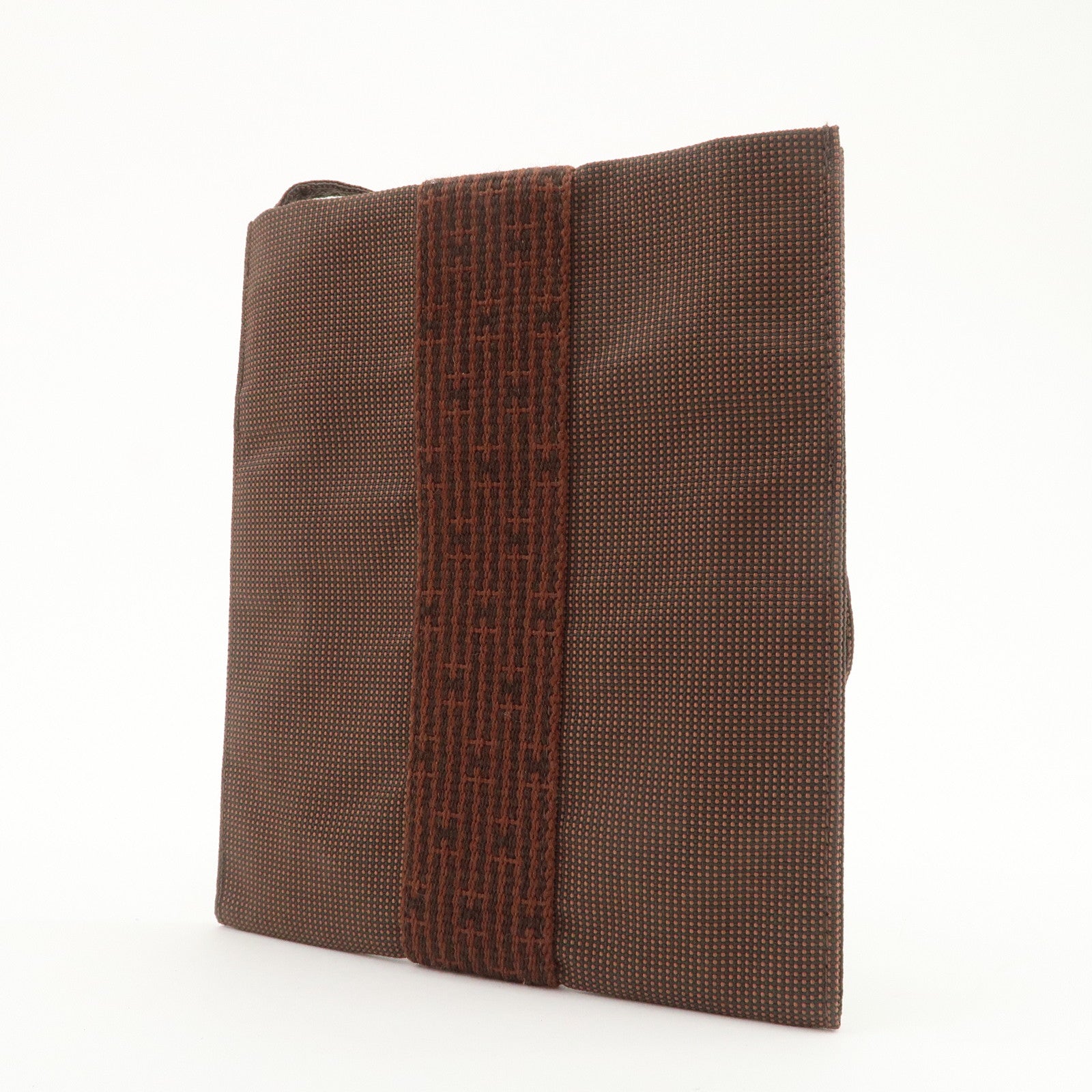 HERMES Herline Herbag Canvas Shoulder Bag Crossbody Bag Brown