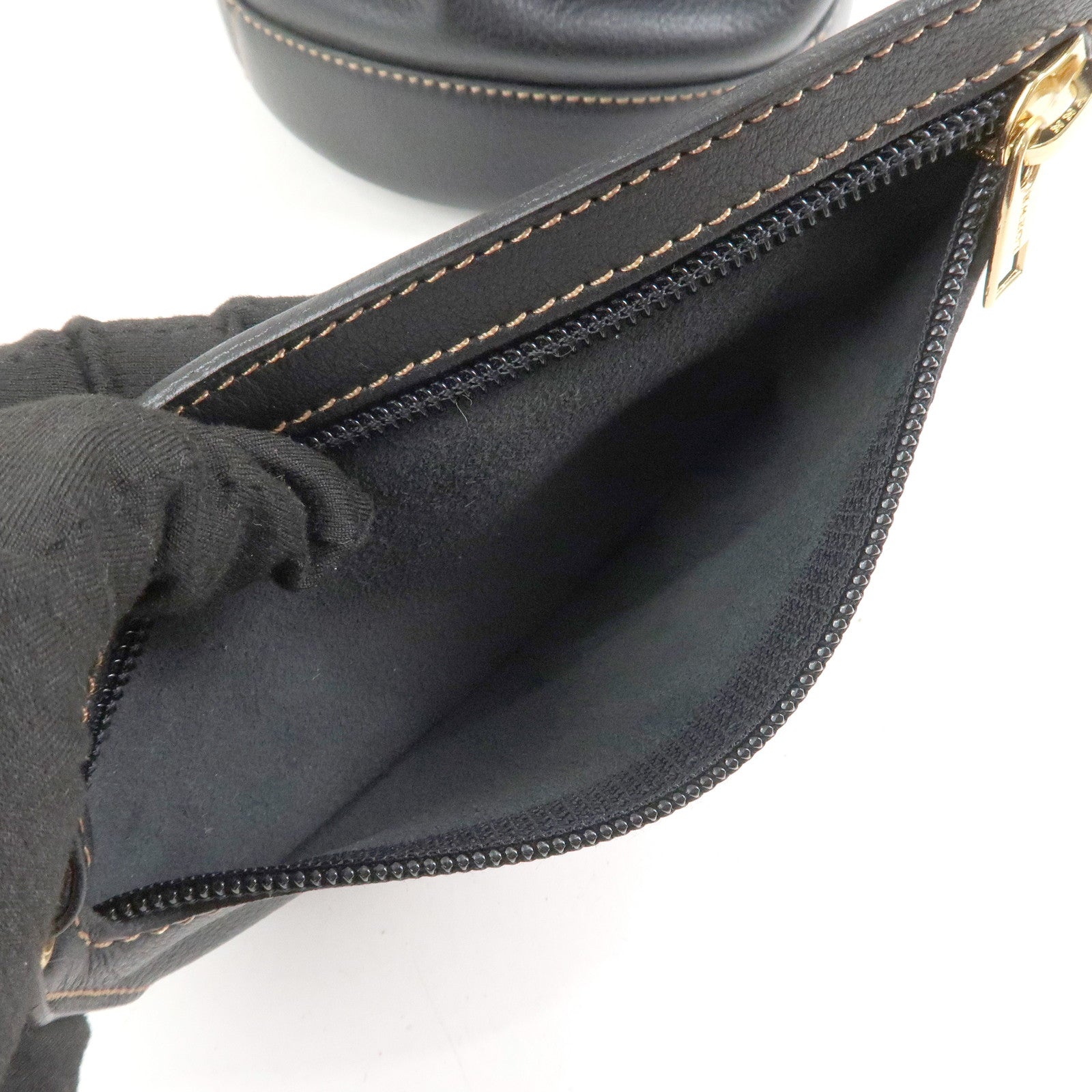 LOEWE Anagram Leather 2WAY Bag Shoulder Bag Hand Bag Black