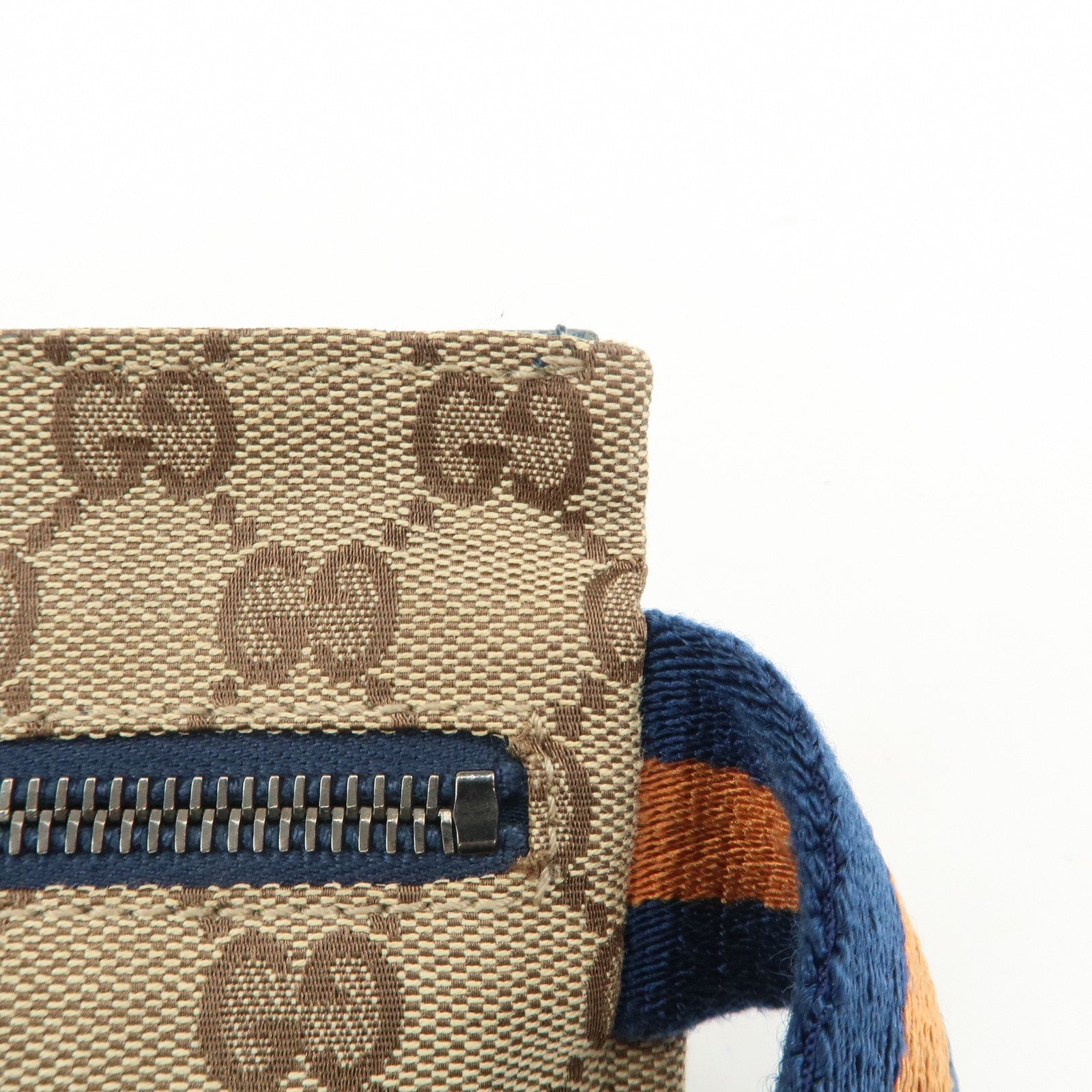 GUCCI Sherry GG Canvas Leather Waist Bag Crossbody Bag Brown 28566