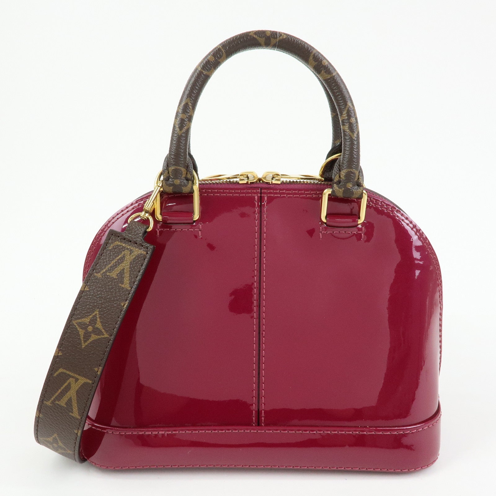 Louis Vuitton Monogram Vernis Alma BB 2Way Bag Magenta M54785