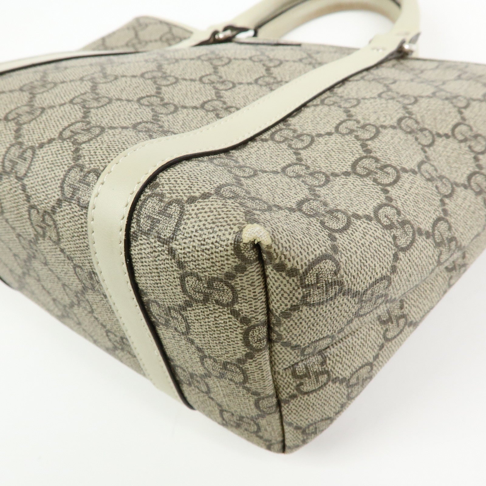 GUCCI GG Supreme Leather Tote Bag Hand Bag Beige 297557