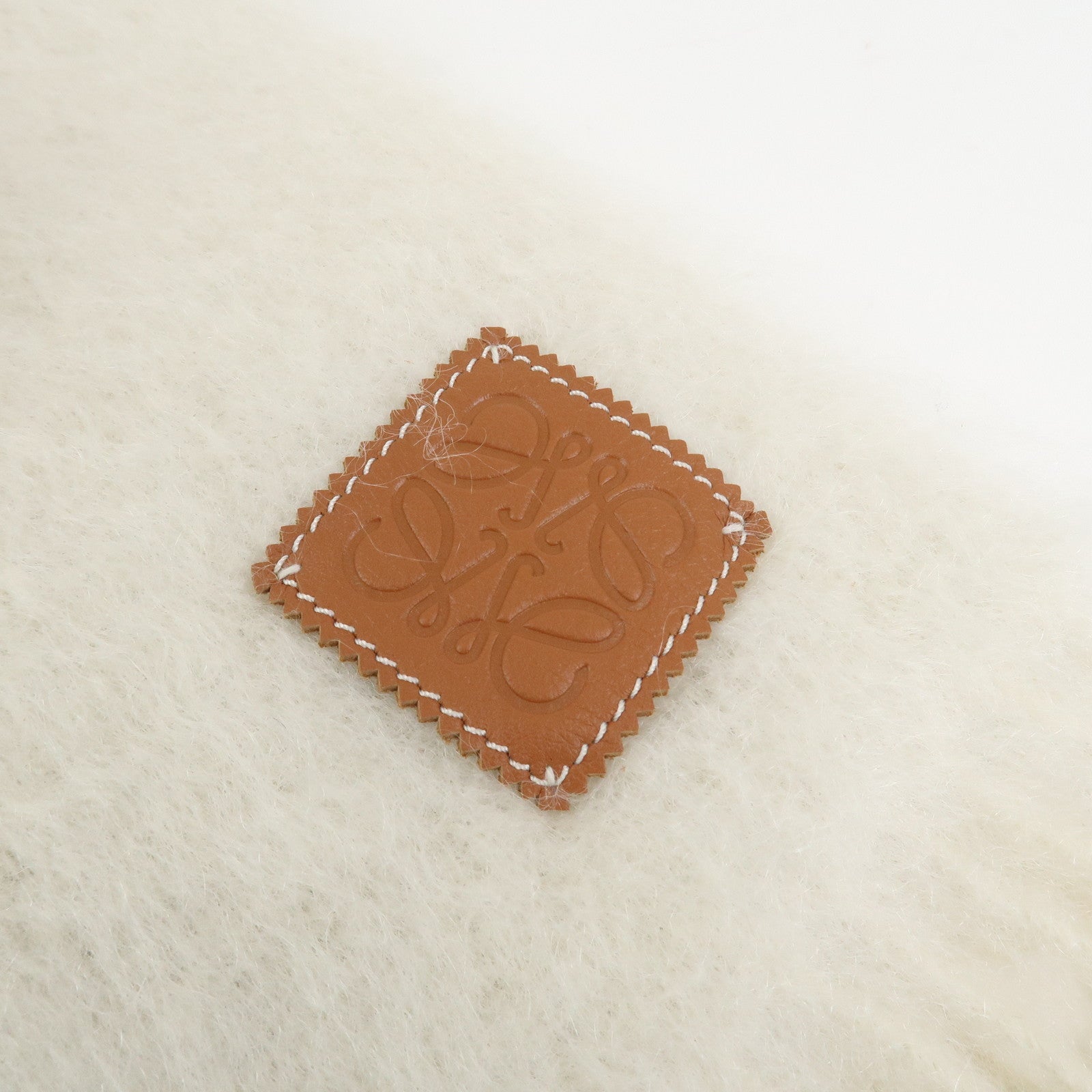 LOEWE Anagram Wool Scarf Stole Muffler Ivory