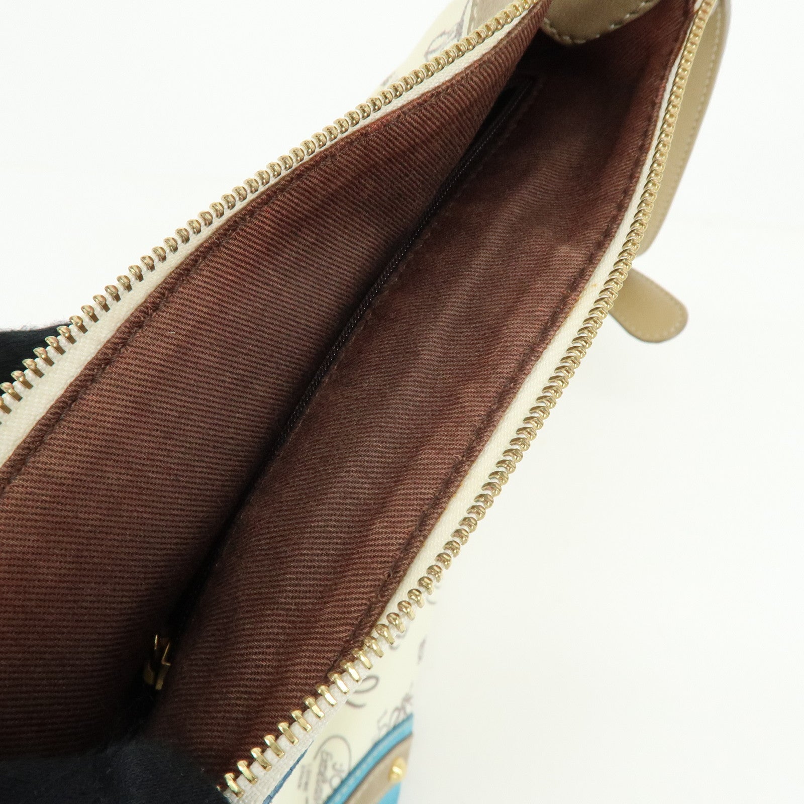 LOEWE Anagram Canvas Suede Leather Shoulder Bag 160th Beige Blue