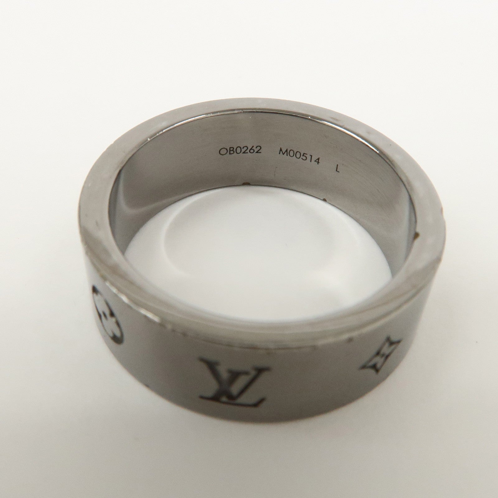 Louis Vuitton Instinct Set of2 Rings Size L Silver Grey Gold M00514