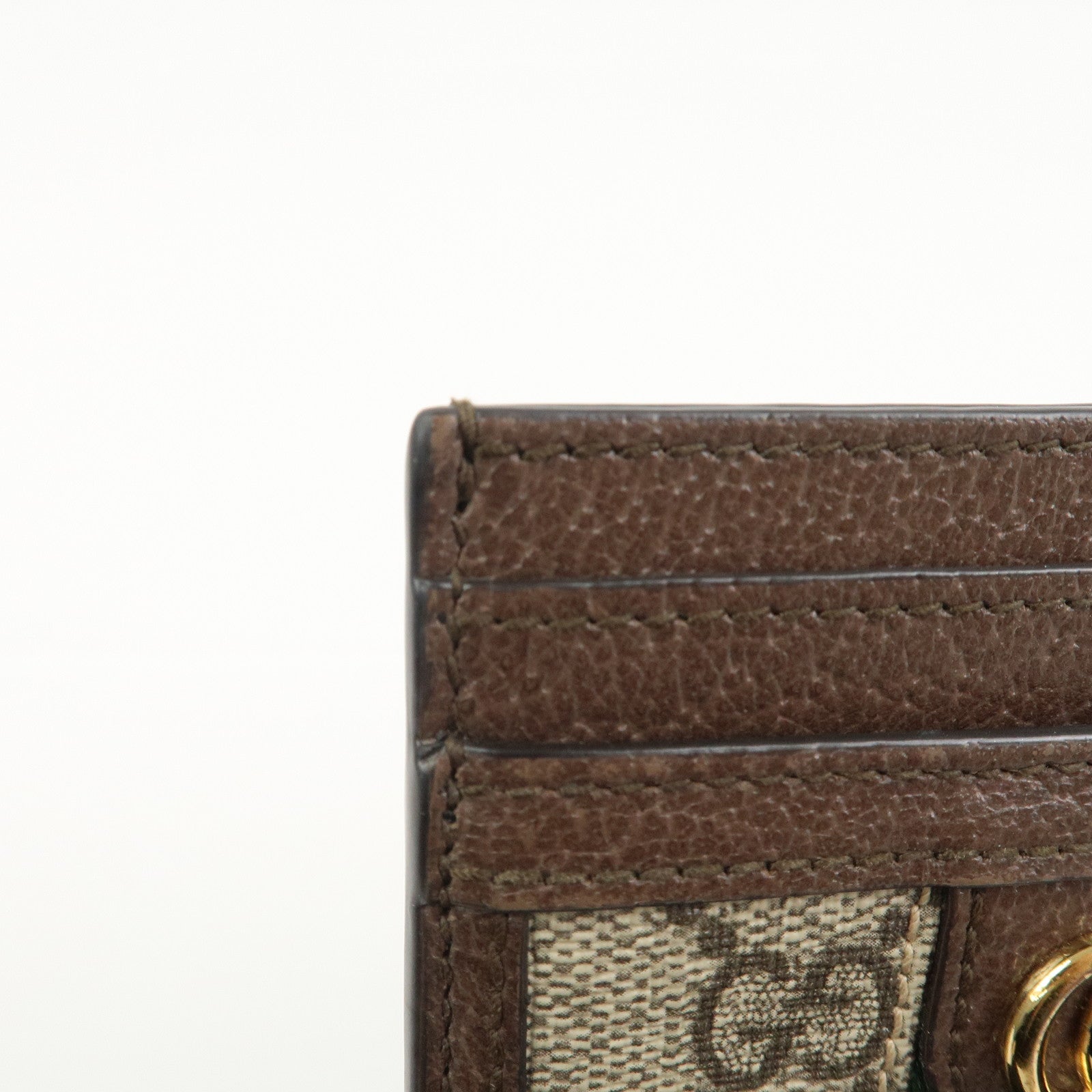 GUCCI Ophidia GG Supreme Leather Card Case Card Holder Brown 523159