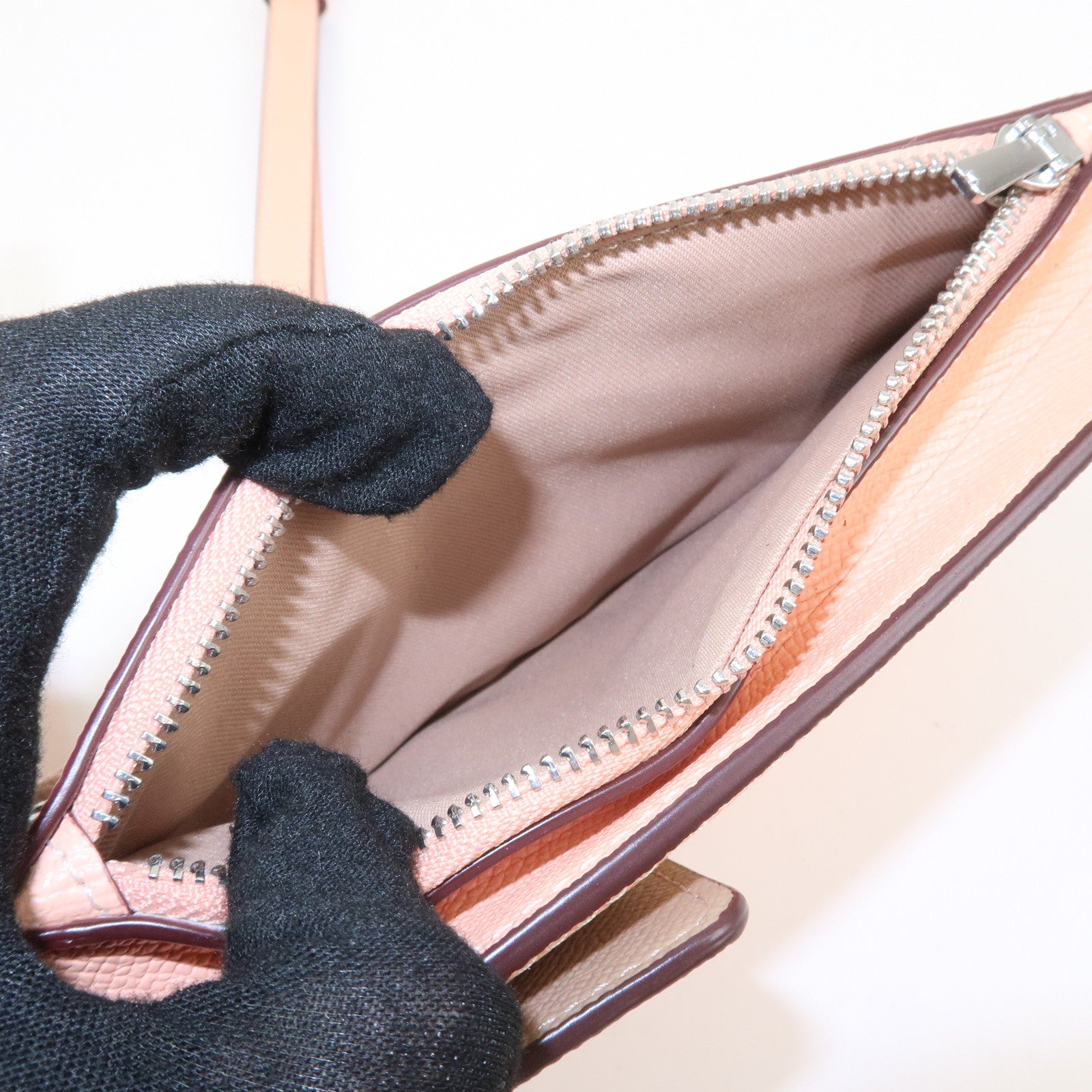 COACH Logo Leather Shoulder Bag Crossbody Bag Pink