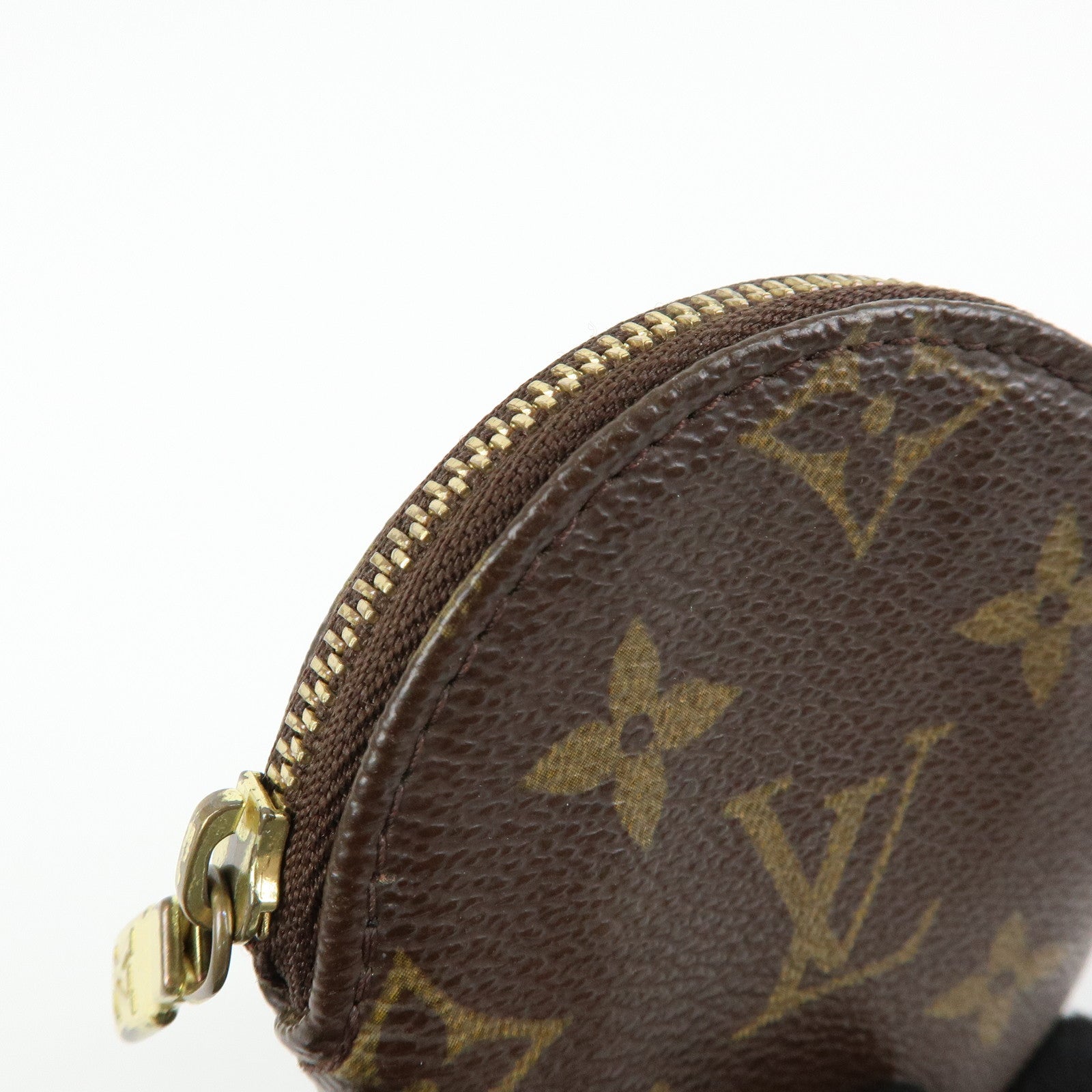 Louis Vuitton Monogram Porte Monnaie Rond Coin Case Brown M61926