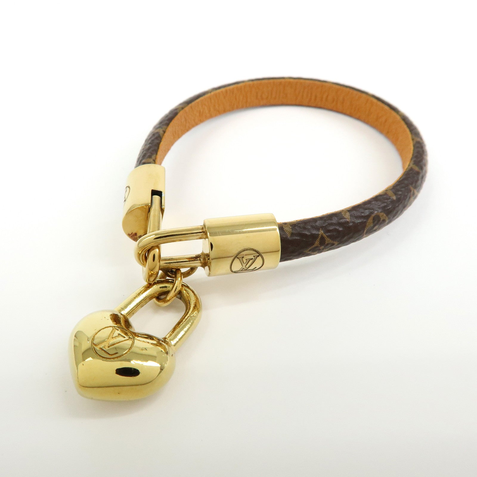 Louis Vuitton Monogram Bracelet Crazy In Lock Size 17 Brown M6451