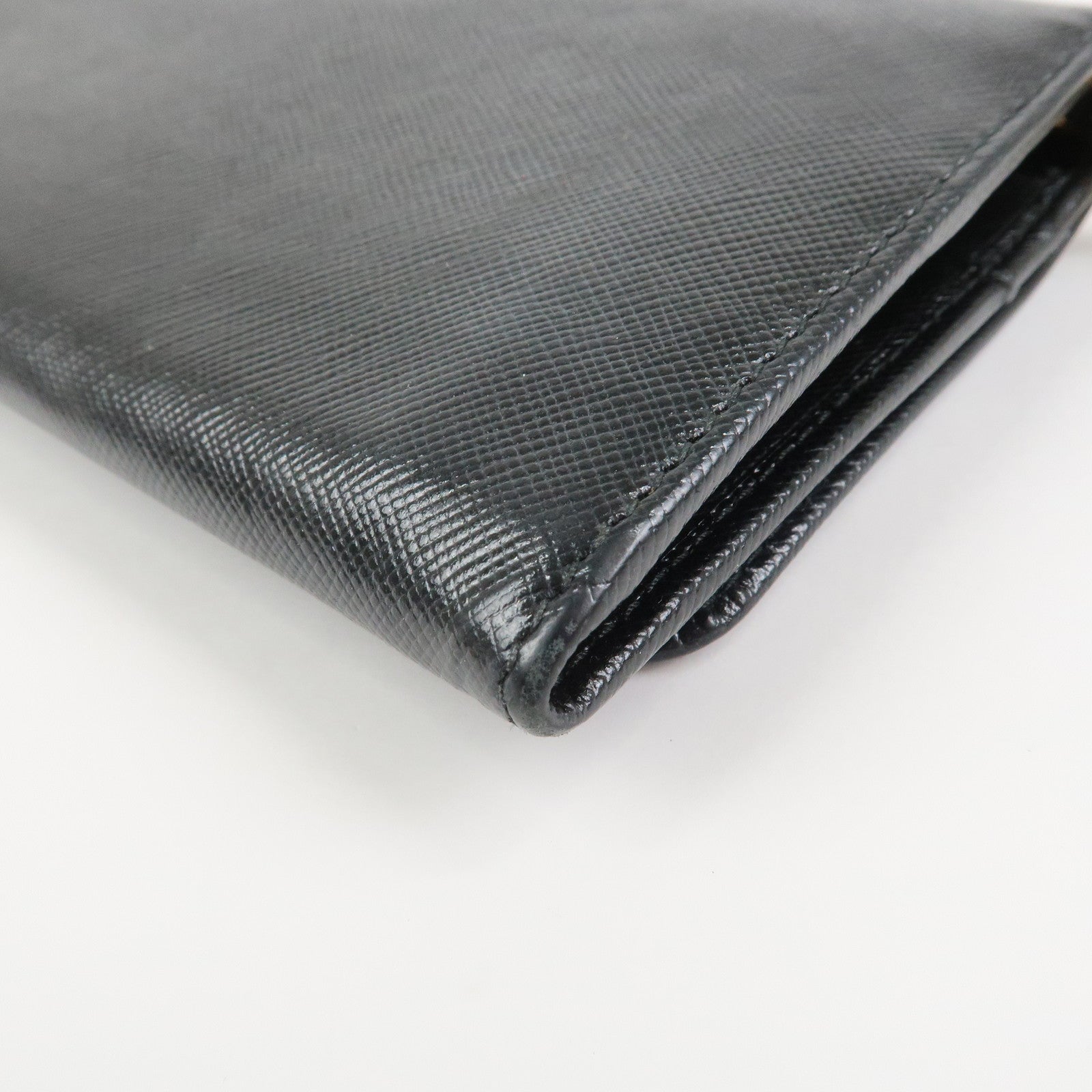 PRADA Saffiano Leather Chain Wallet WOC Black 1M1290