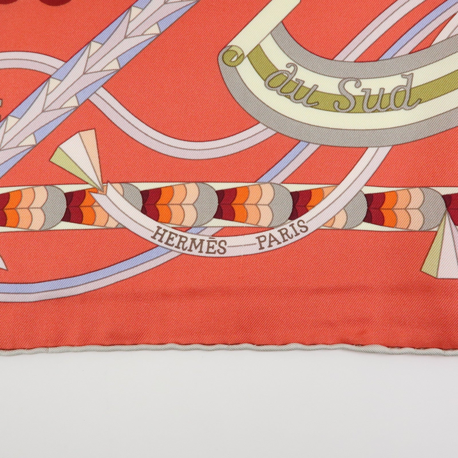 HERMES Carre 90 Silk 100% Scarf L' OMBRELLE MAGIQUE Umbrella Pink