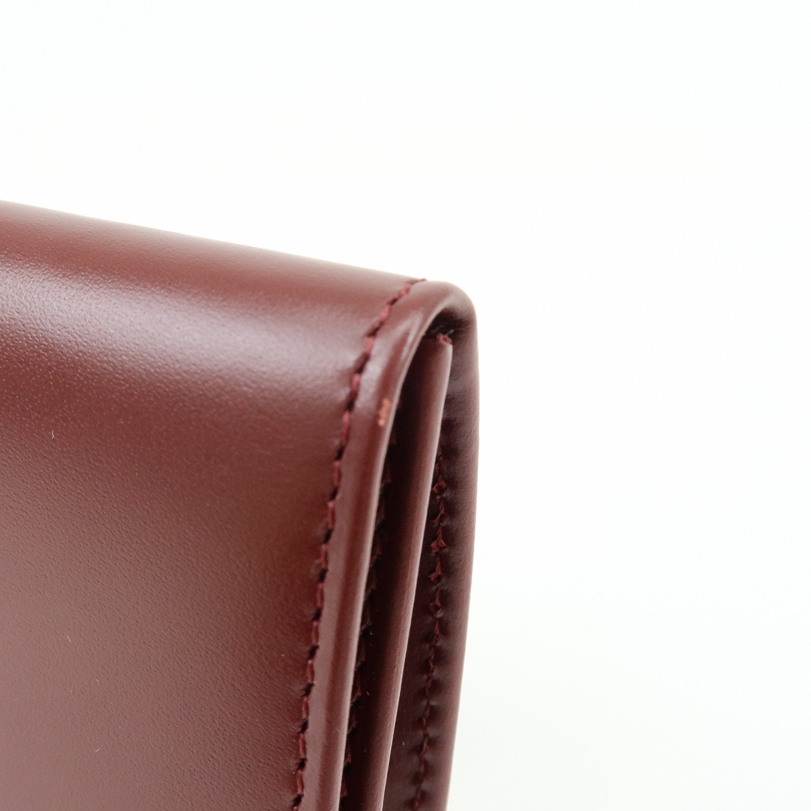 Cartier Must de Cartier Calf Skin Leather Coin Case Bordeaux