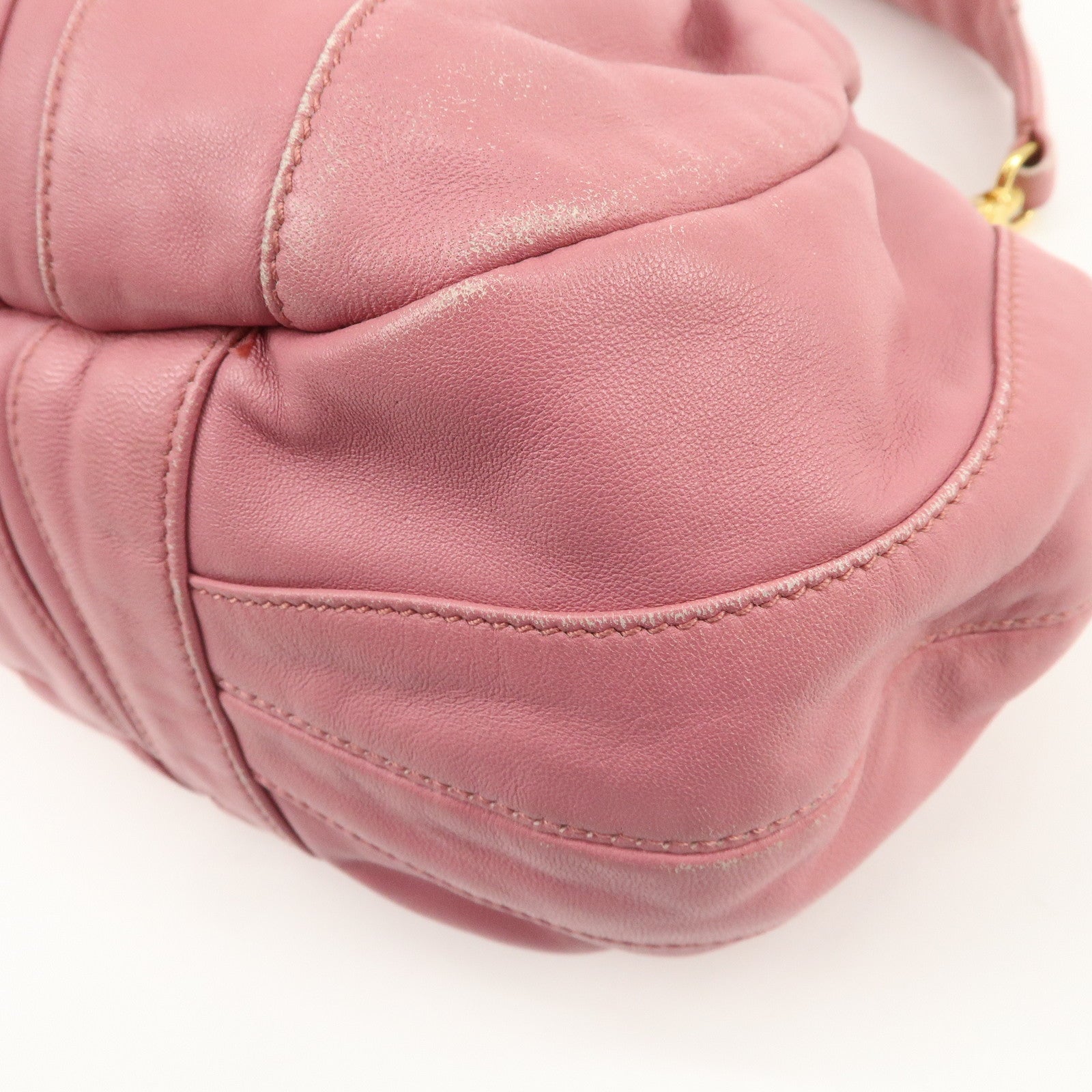 PRADA Leather 2Way Bag Hand Bag Shoulder Bag Pink BN1682