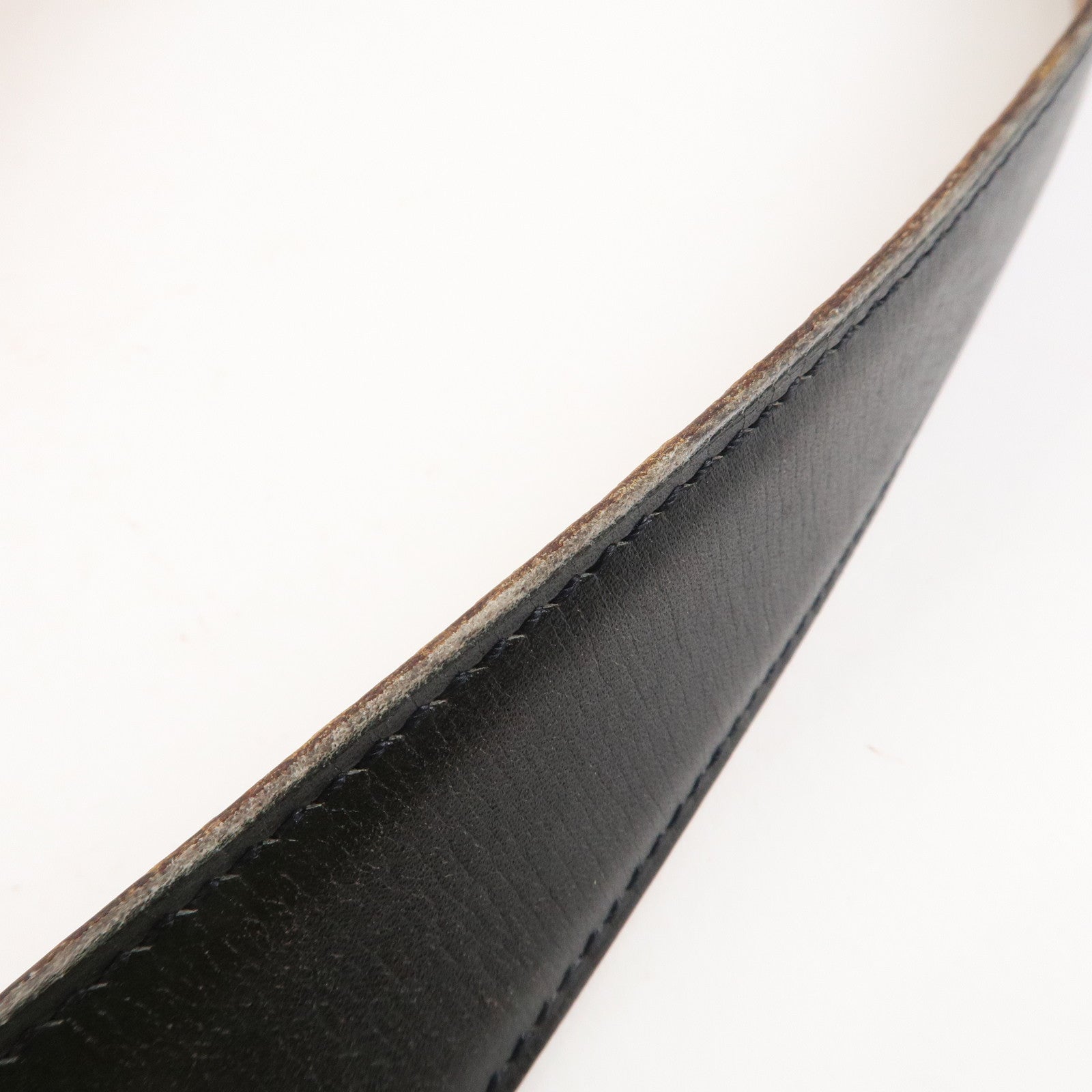 HERMES H Buckle Reversible Box Calf Constance Belt X Stamped Black Used