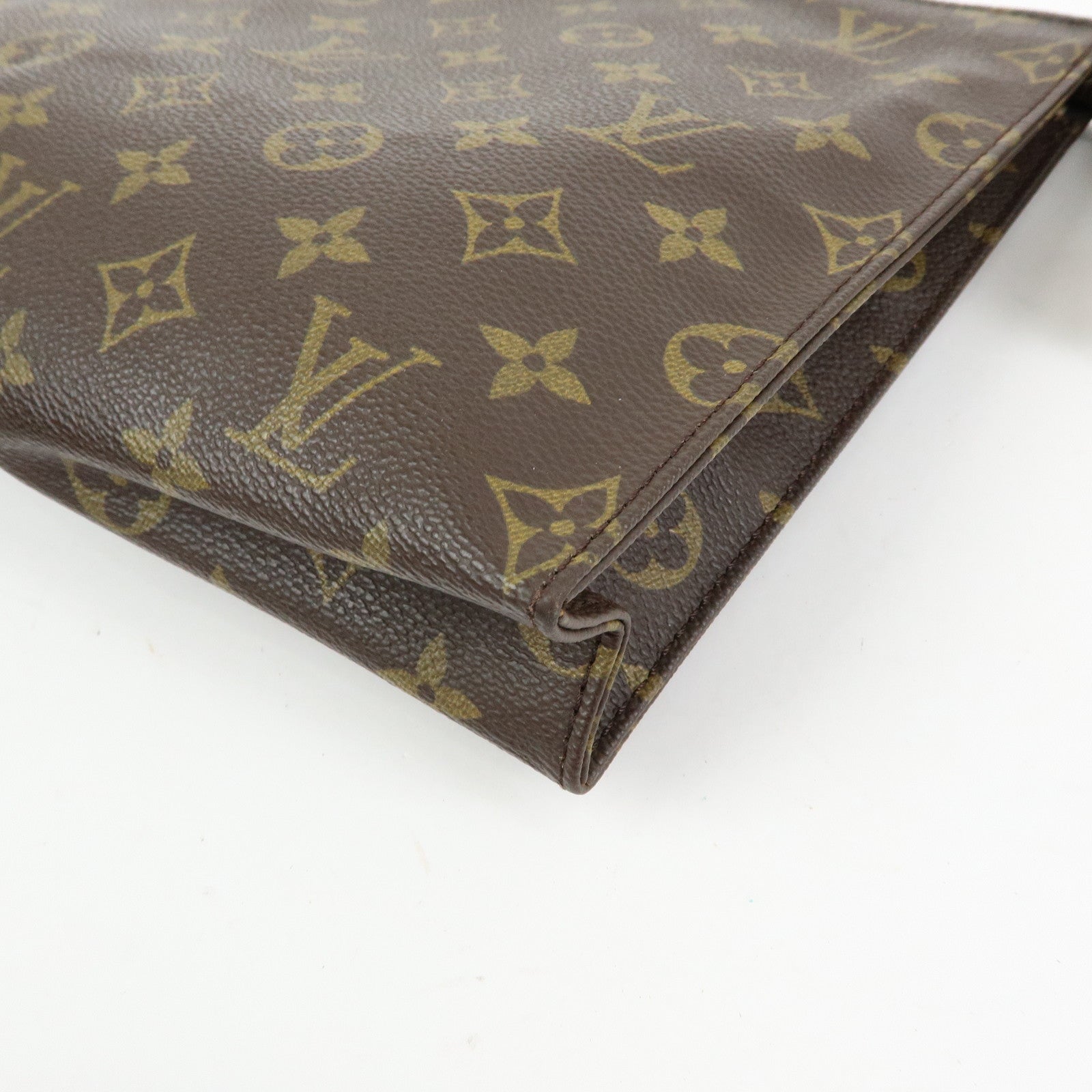 Louis Vuitton Monogram Poche Toilette 26 Clutch Bag Brown M47542