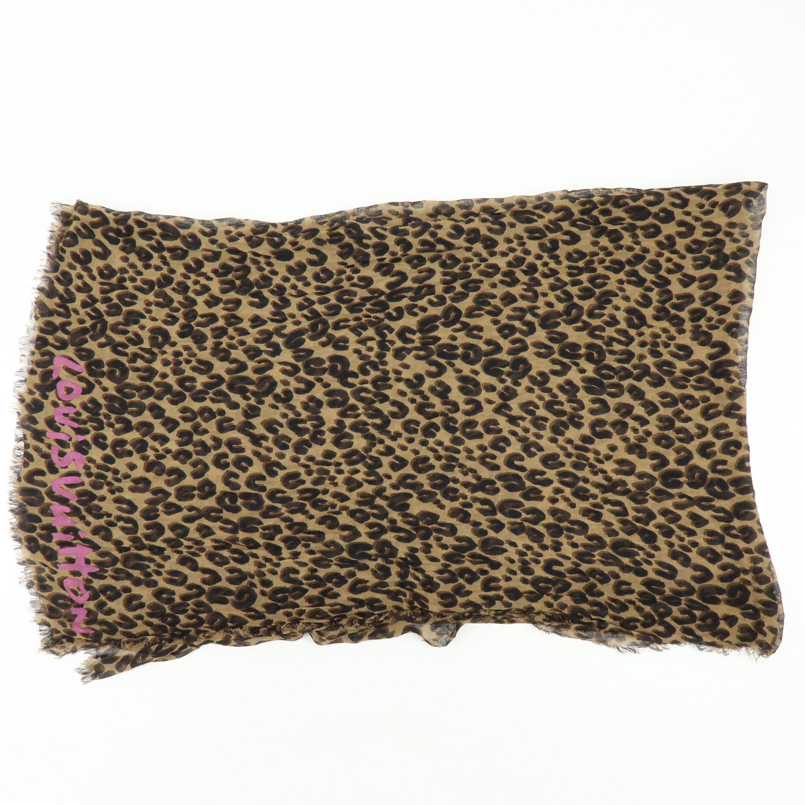 Louis Vuitton Etole Cashmere Silk Scarf Leopard Brown M72215