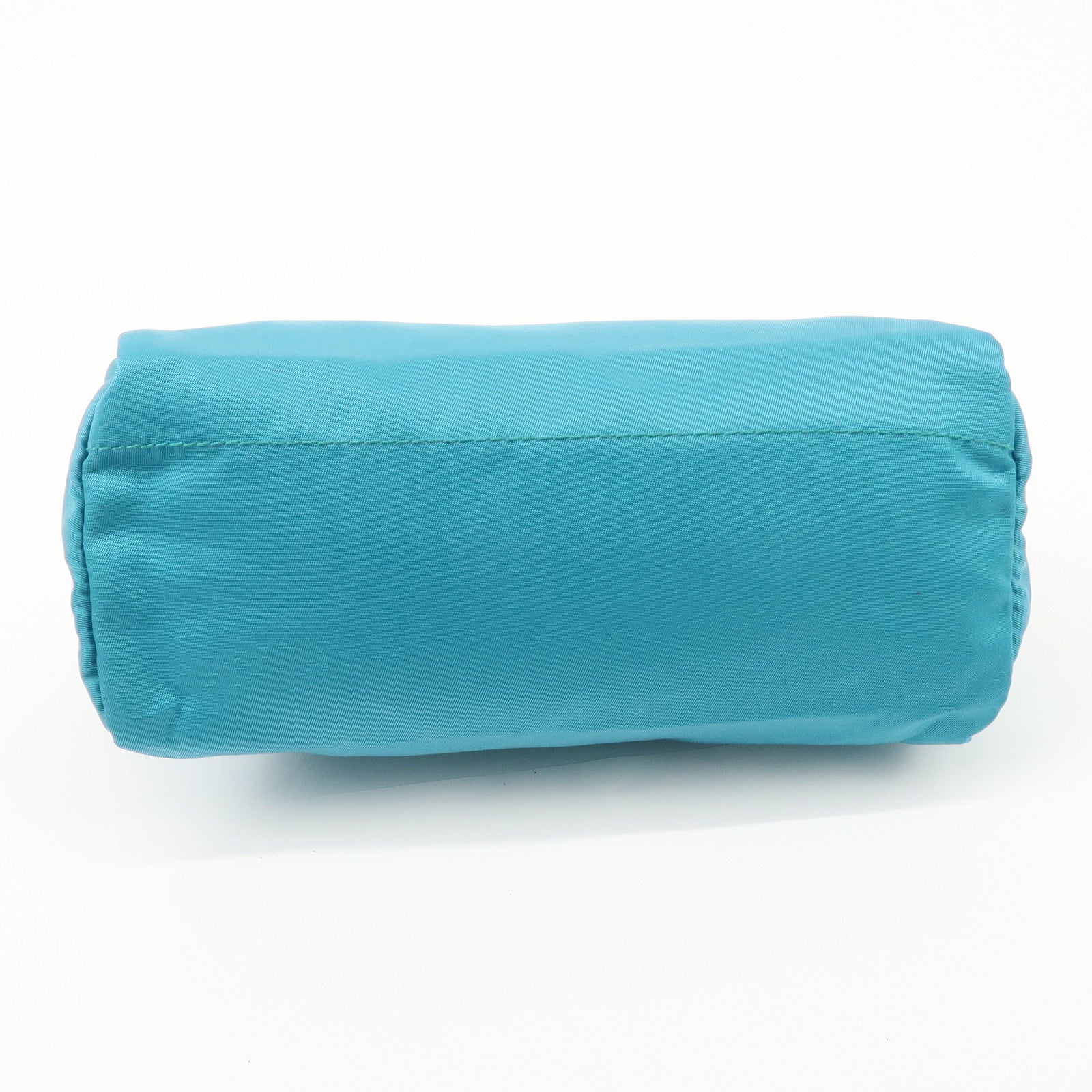 PRADA Triangle Logo Set of 2 Nylon Leather Pouch Black Blue Used