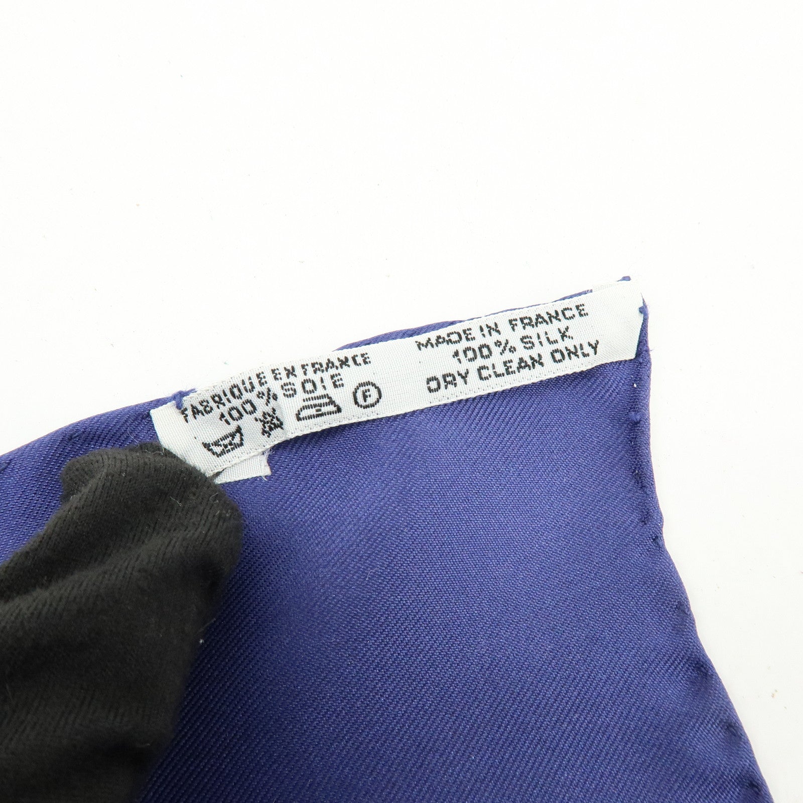 HERMES Carre 90 Silk 100% LES TAMBOURS Scarf Navy Gold