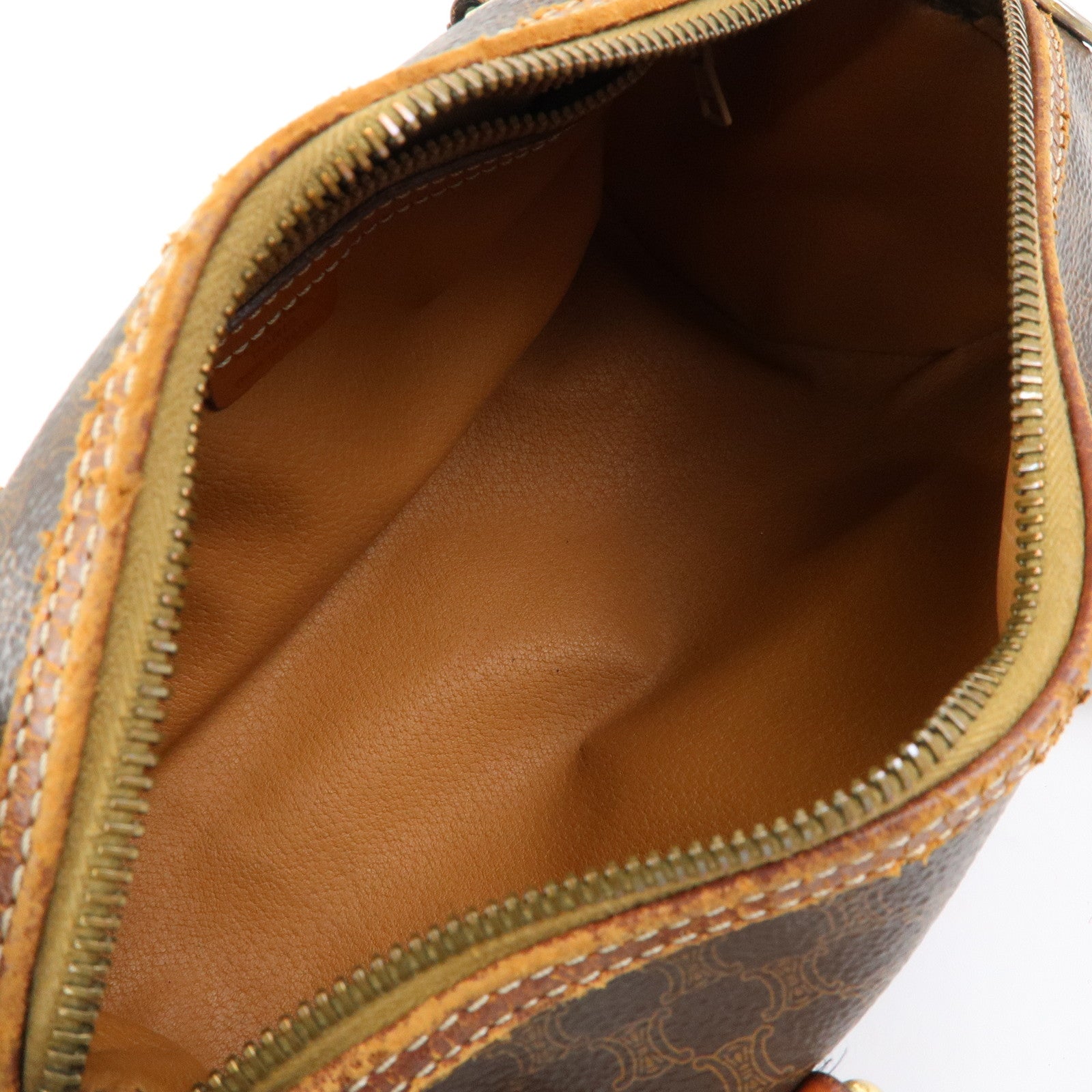 CELINE Macadam PVC Leather Shoulder Bag Hand Bag Brown