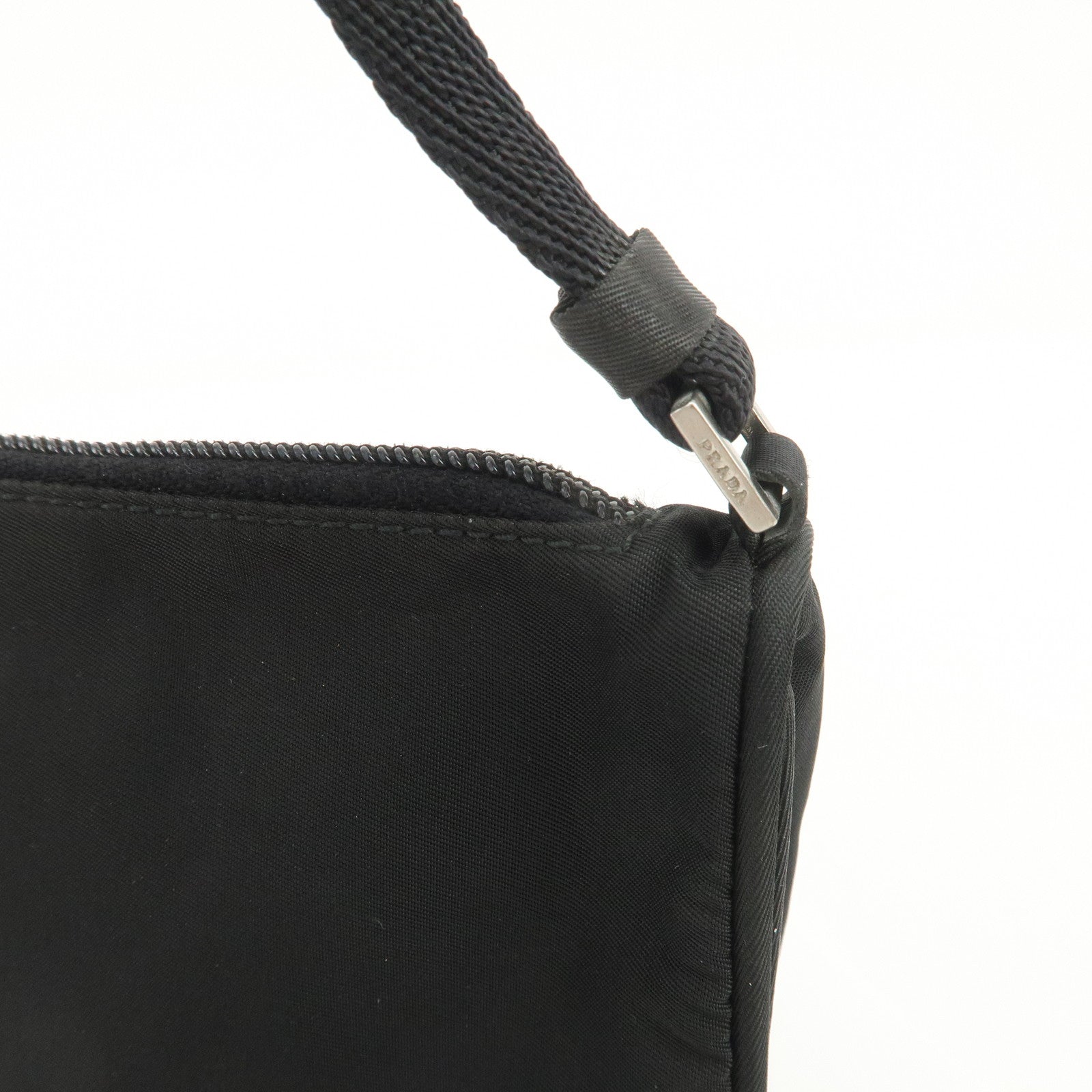 PRADA Triangle Logo Nylon Pouch Hand Bag Cosmetic Pouch Purse MV633