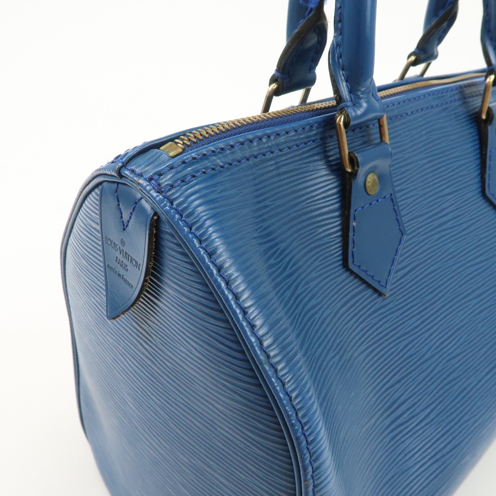 Louis Vuitton Epi Speedy 25 Hand Bag Boston Bag Blue M43015