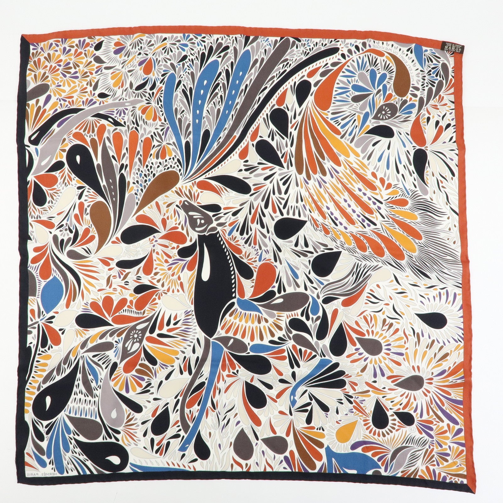 HERMES Carre 65 Set of 2 Silk 100% Scarf Beige Brown Orange