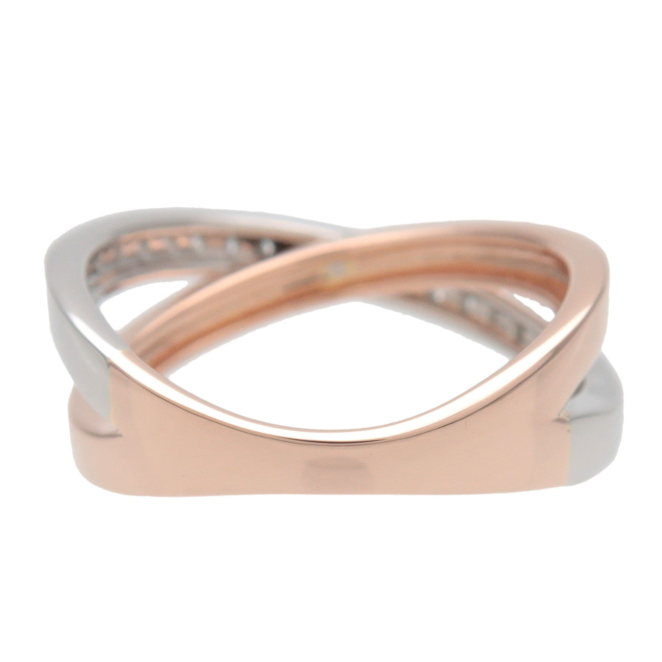 VENDOME AOYAMA Diamond Ring PT900 750PG Platinum Rose Gold US5.5-6