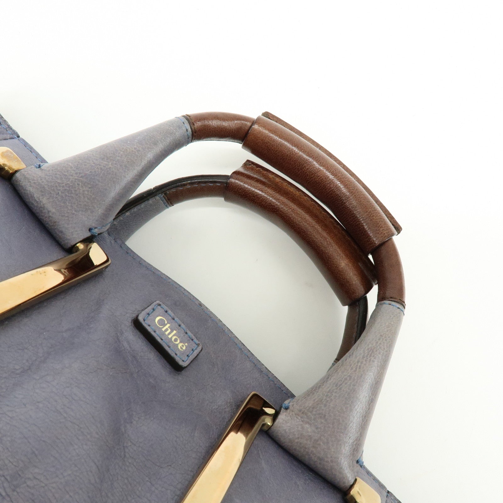 Chloe Ethel Leather 2Way Bag Shoulder Bag Hand Bag Gray